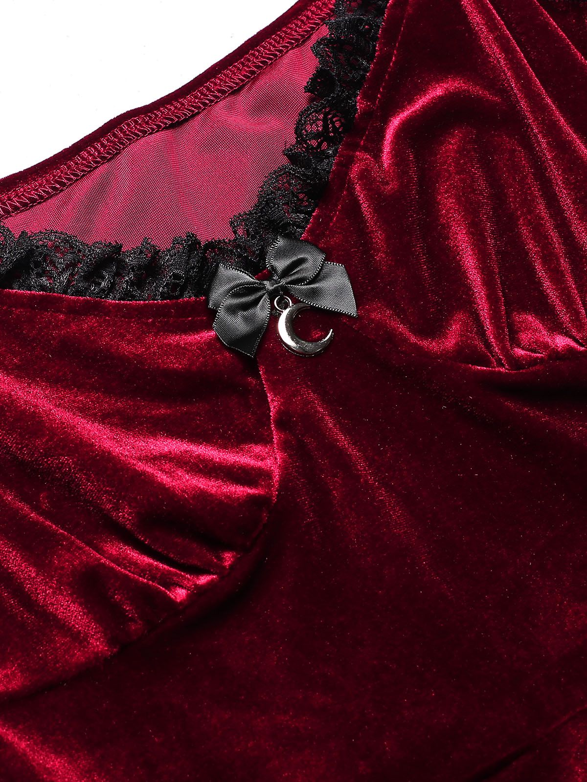 1940s Velvet Lace Flared Patchwork Dress - Image 12
