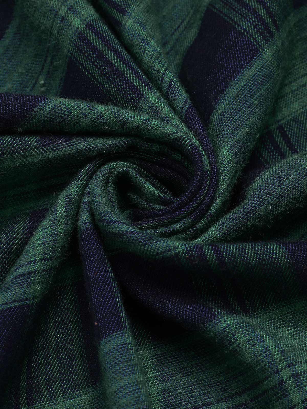 1950s 3/4 Sleeve Plaid Belt Dress - Image 11