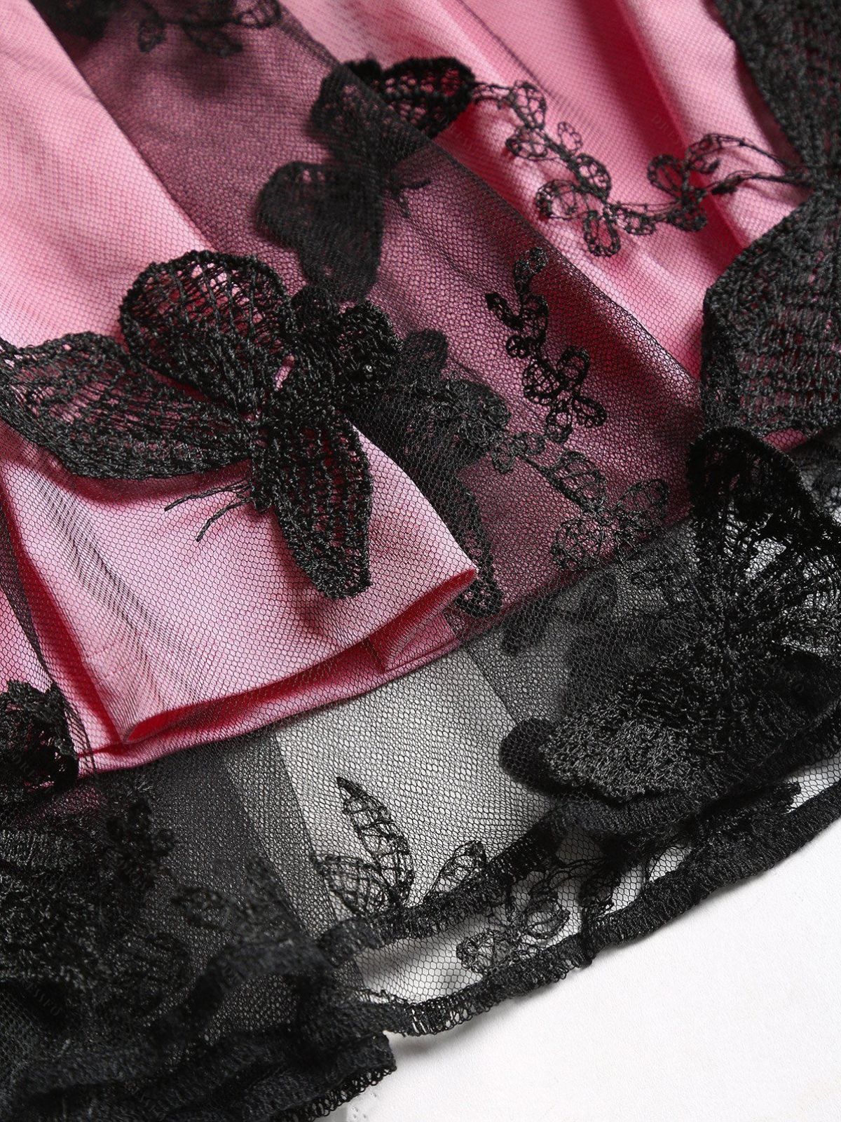 1950s 3D Butterfly Embroidered Patchwork Dress - Image 4