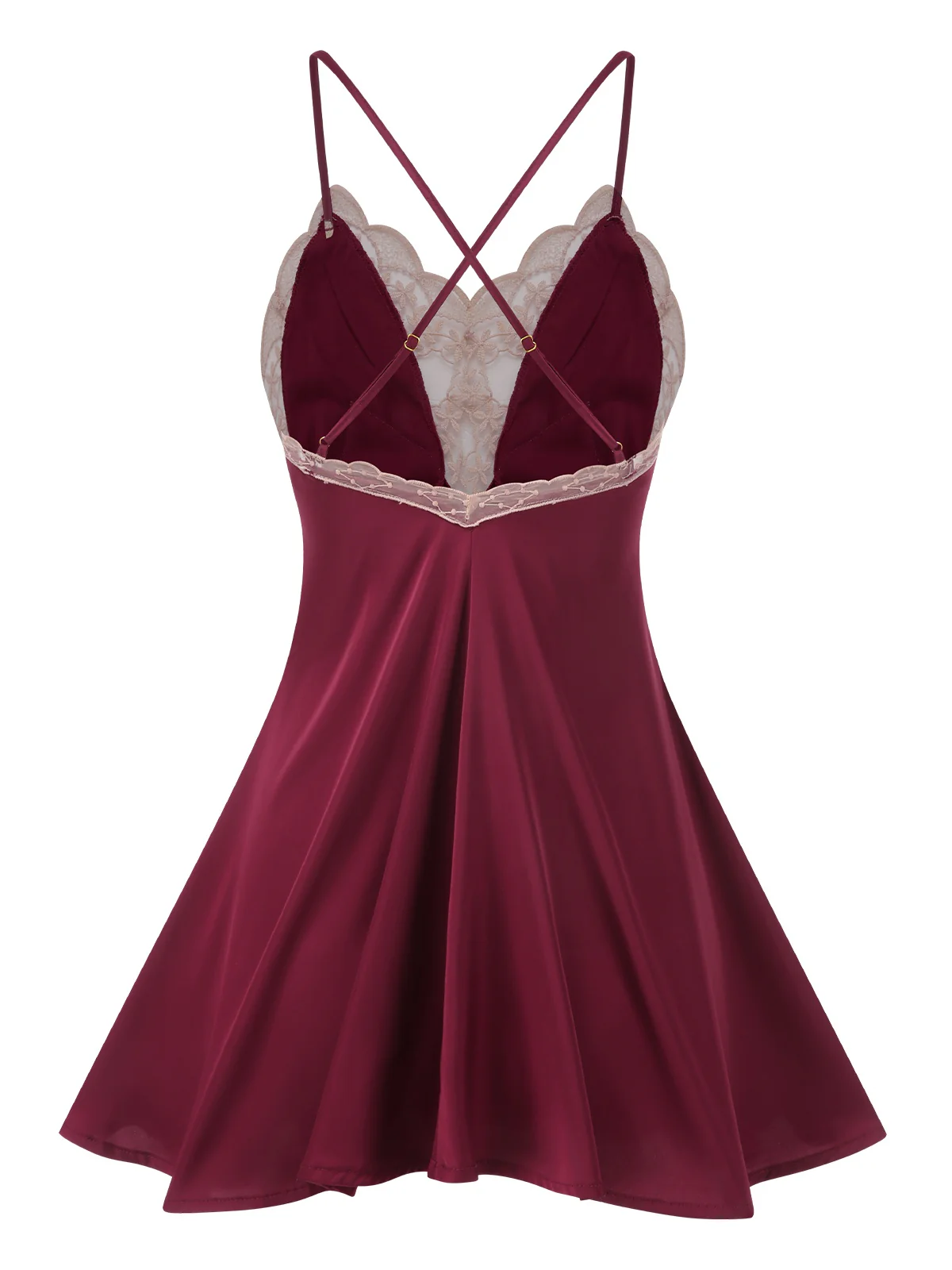 1950s Back Straps Lace Satin Nightdress - Image 3