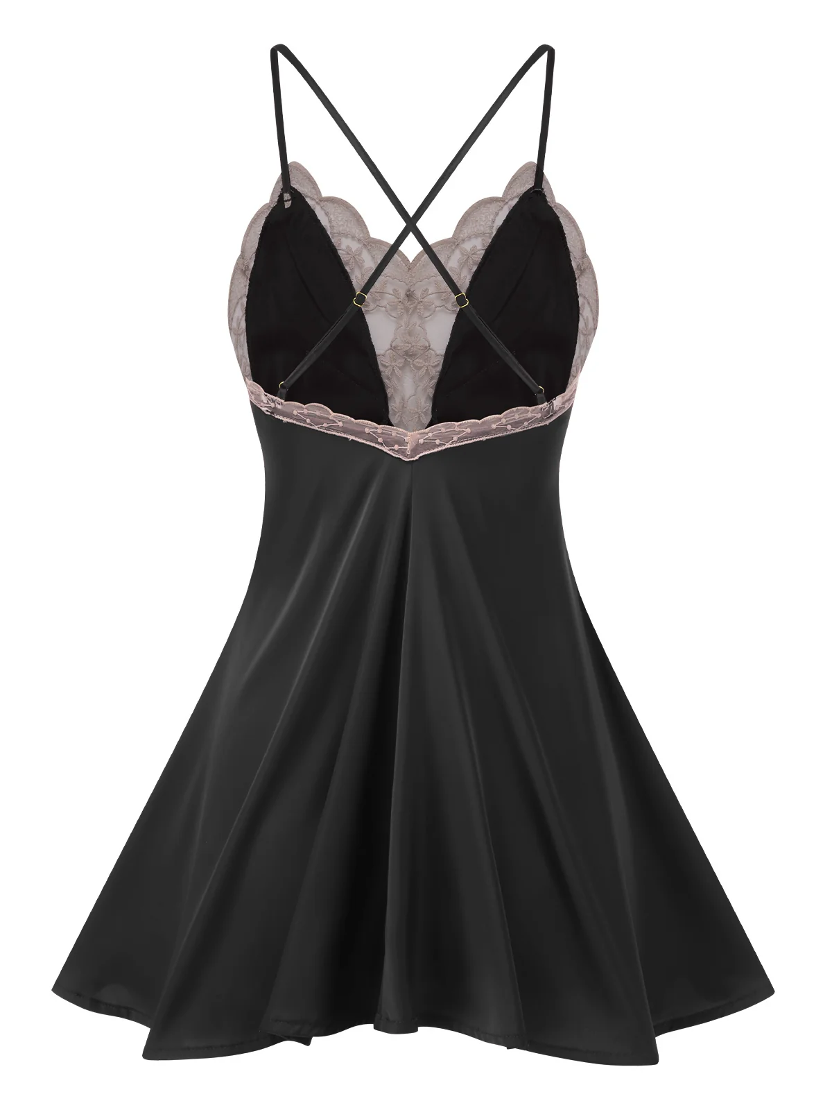 1950s Back Straps Lace Satin Nightdress - Image 3