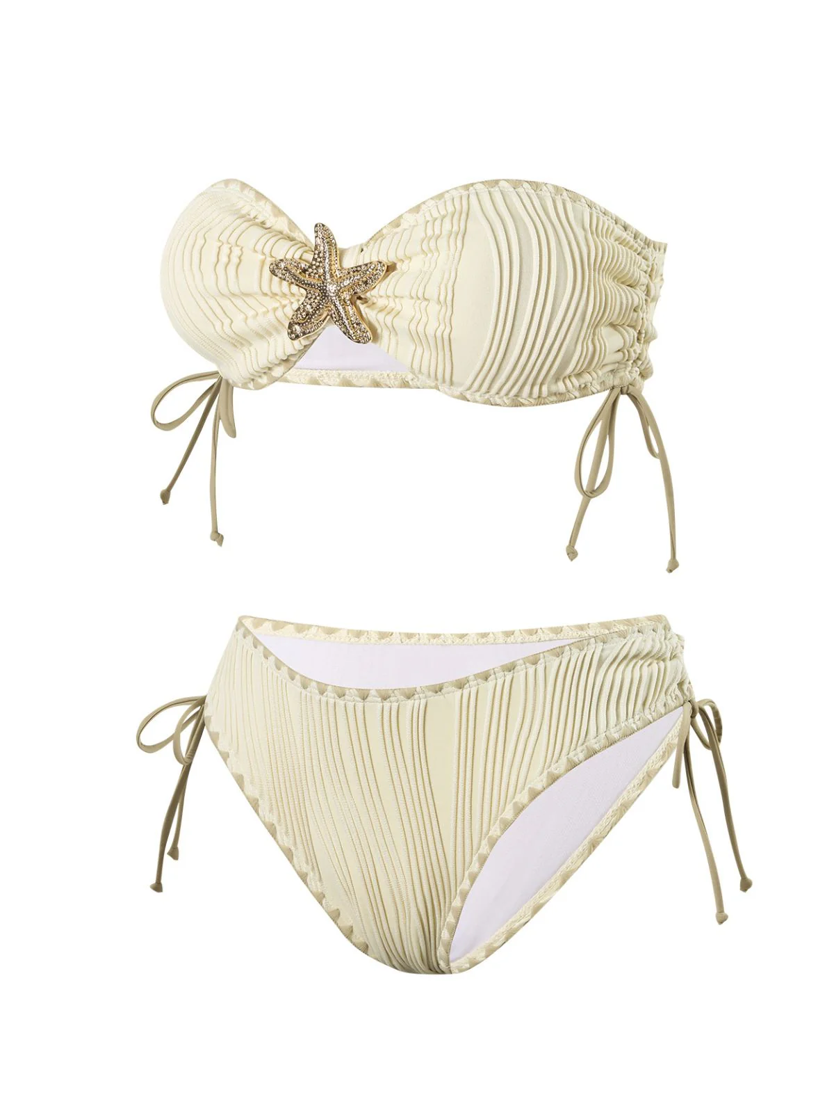 1950s Bandeau Sand-Ripple Jeweled Starfish Bikini Set - Image 2
