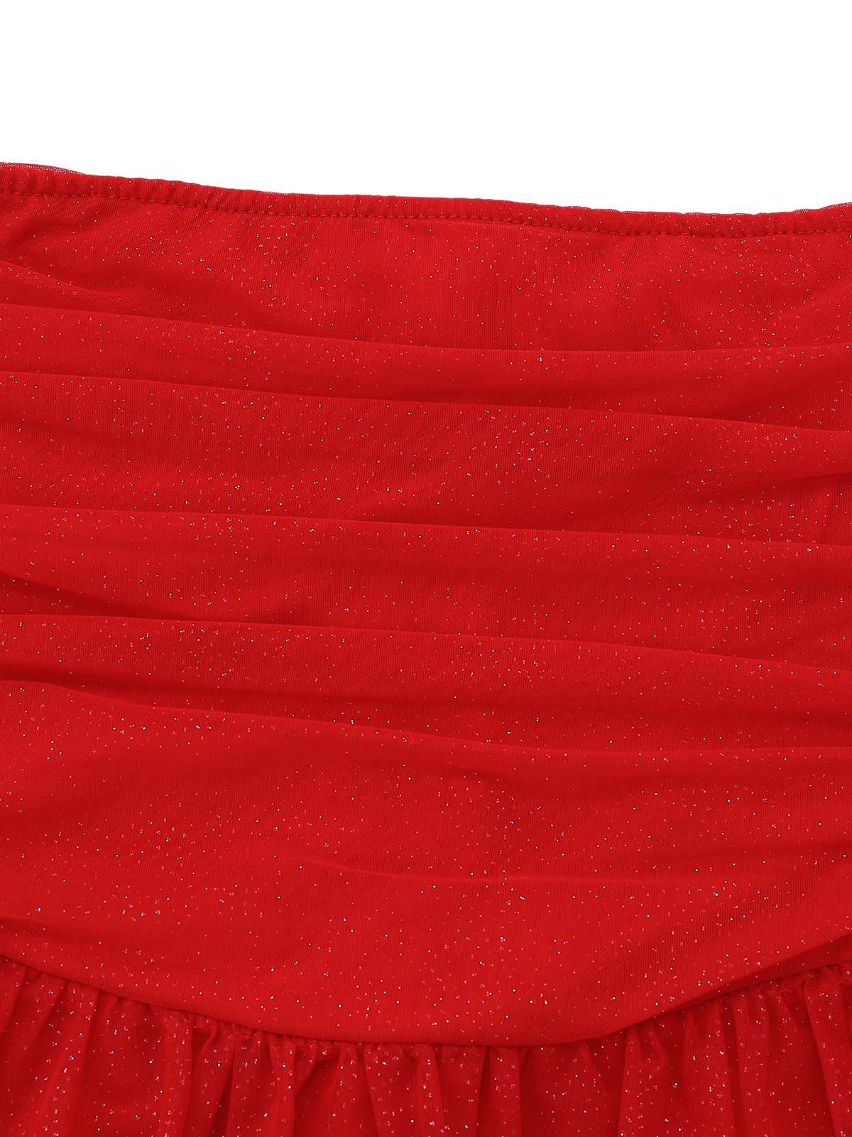 1950s Bandeau Solid Glitter Back Bow Skater Dress - Image 4