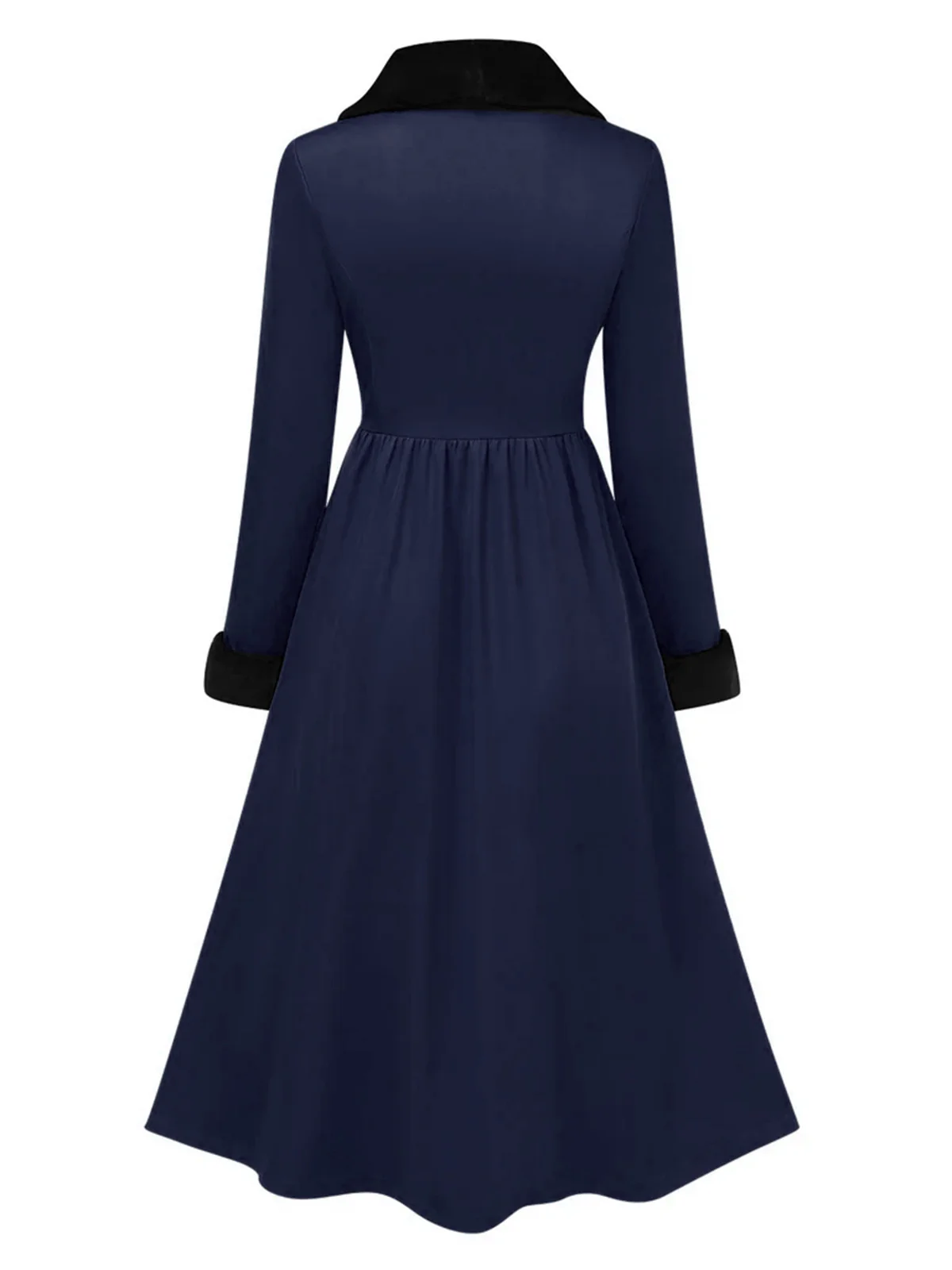 1950s Blue And Black Fur Collar Coat - Image 2