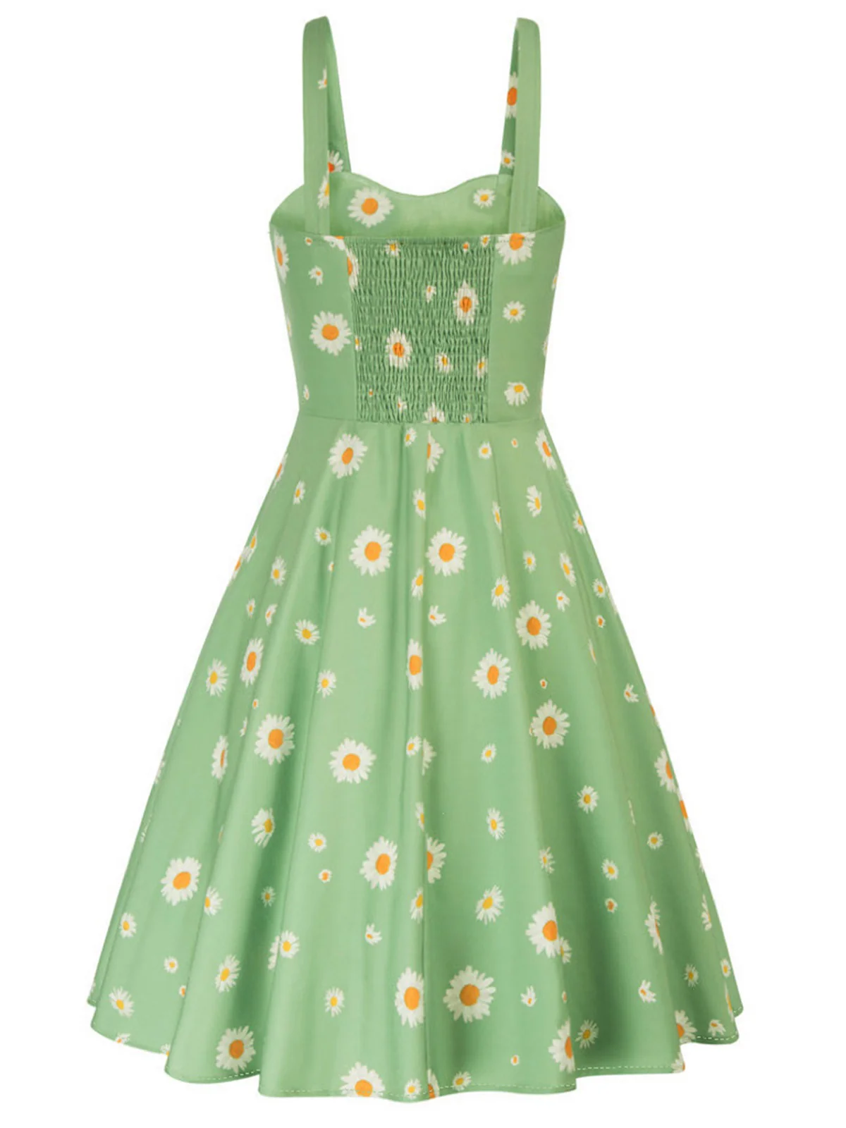 1950s Botanical Print Strap High Waist Dress - Image 15