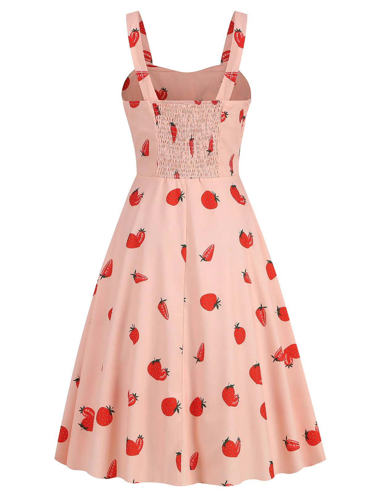 1950s Botanical Print Strap High Waist Dress - Image 7