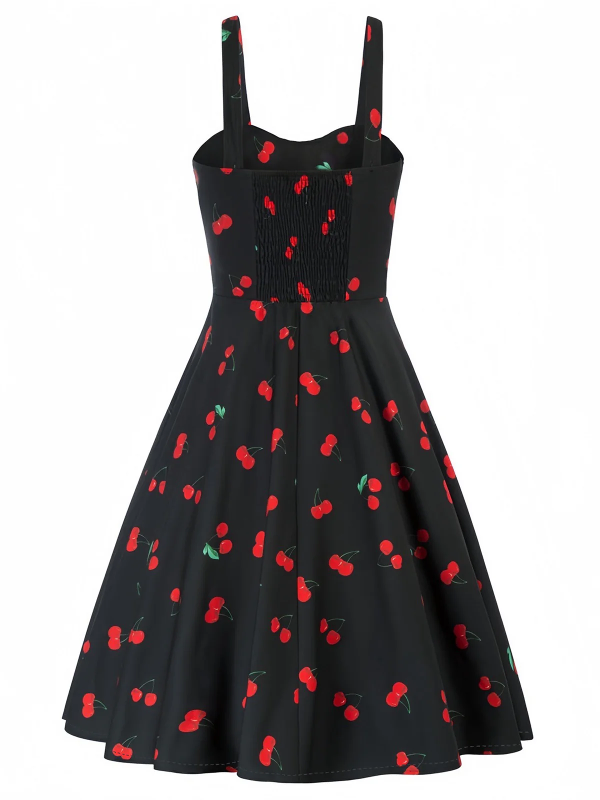 1950s Botanical Print Strap High Waist Dress - Image 9