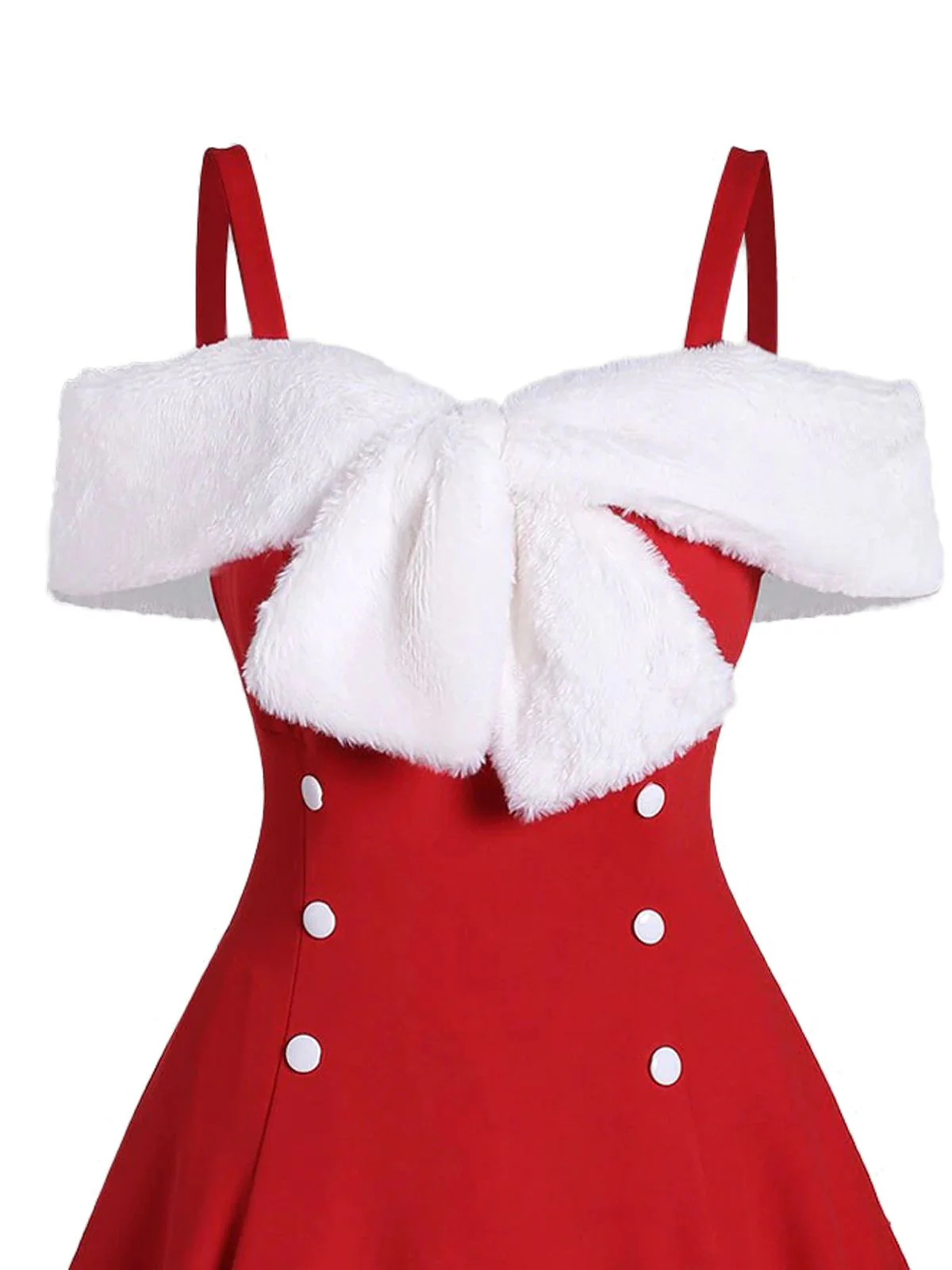 1950s Bow Cold Shoulder Swing Dress - Image 11