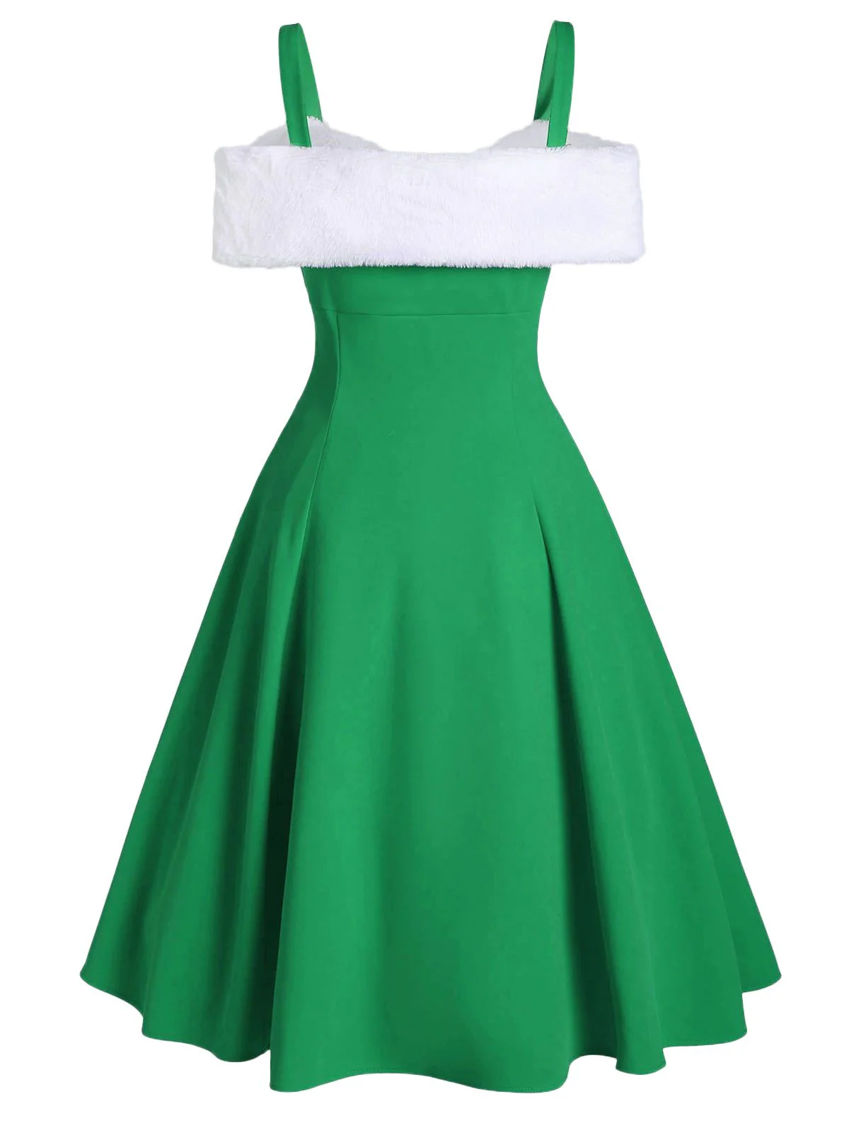 1950s Bow Cold Shoulder Swing Dress - Image 2