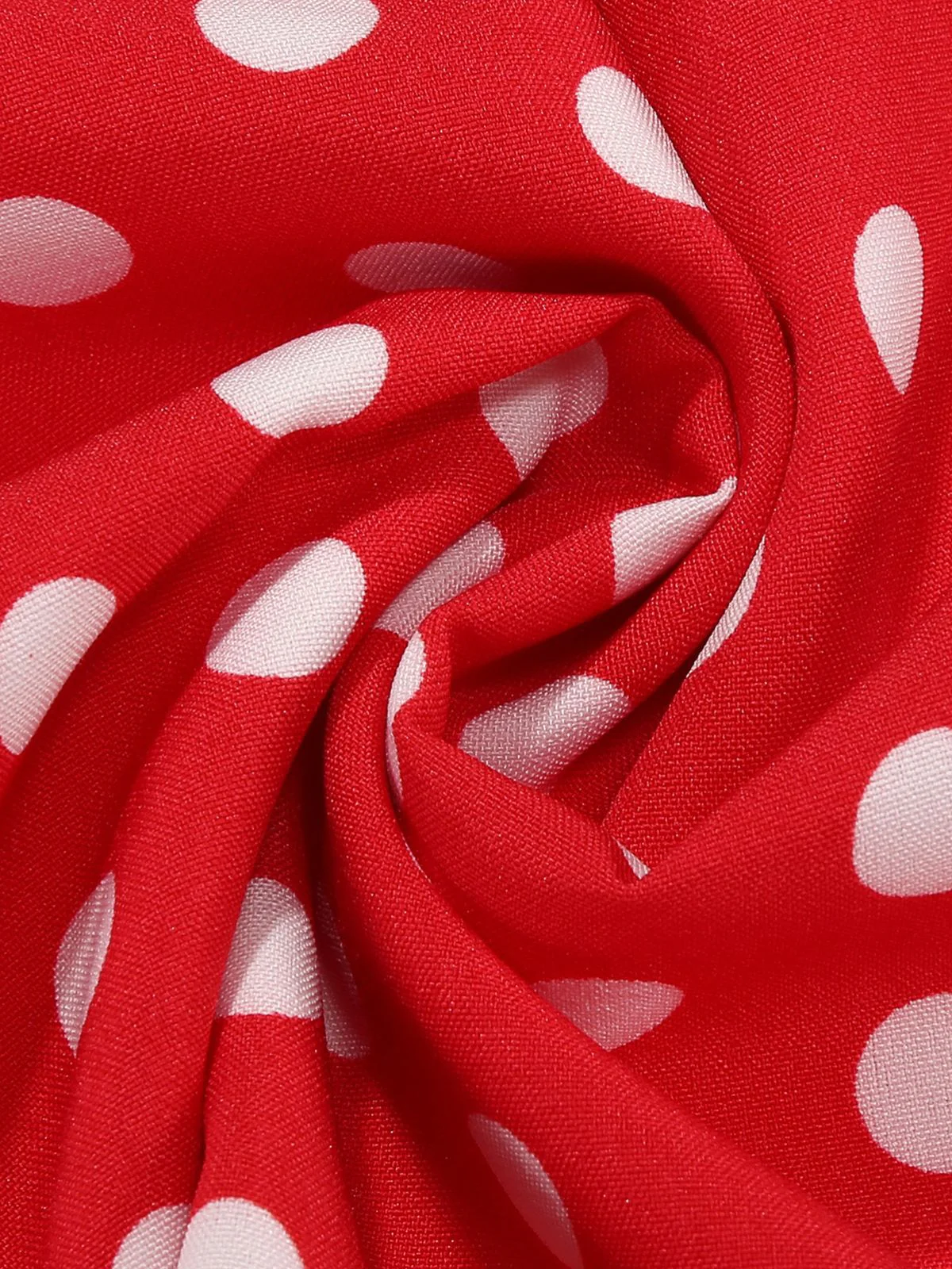 1950s Bow Tie Neck Polka Dot Belted Dress - Image 9