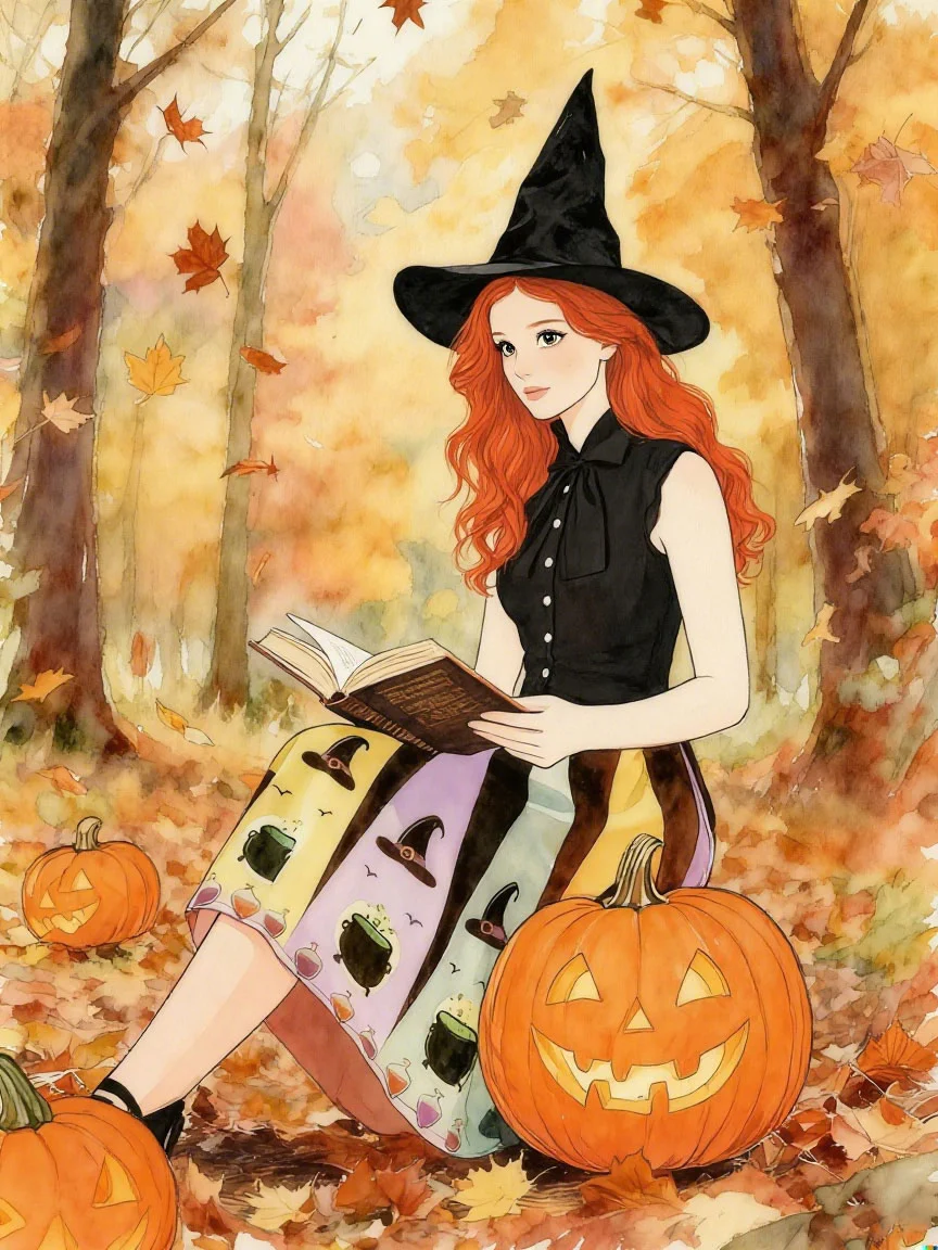 1950s Bowknot Halloween Witch Hat Potion Swing Dress - Image 4