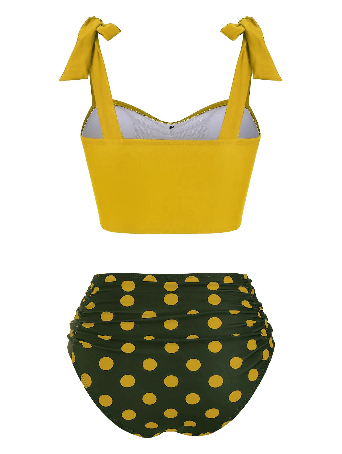 1950s Bowknot Spaghetti Strap Button Bikini - Image 2