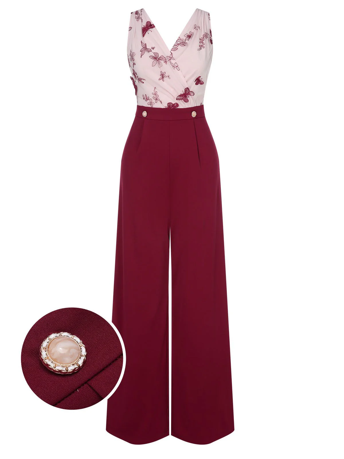 1930s Butterfly Button Patchwork Jumpsuit - Image 2