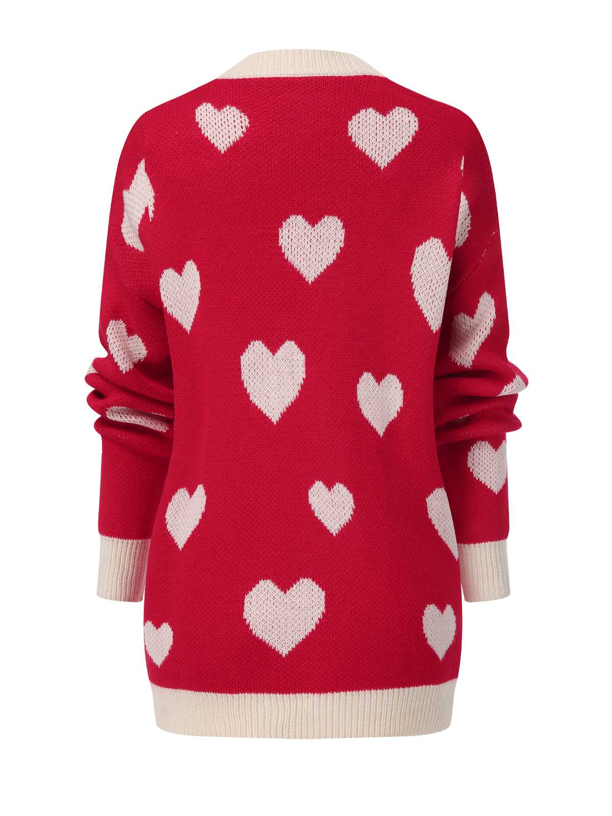 1950s Button Heart Dot Knitted Cardigan - Image 3