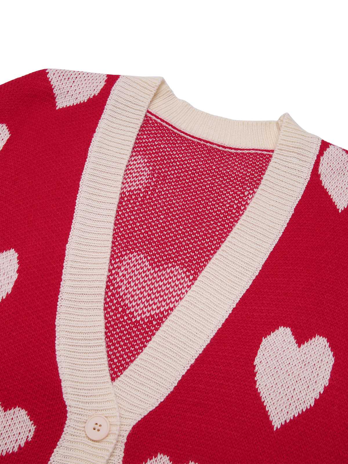 1950s Button Heart Dot Knitted Cardigan - Image 4