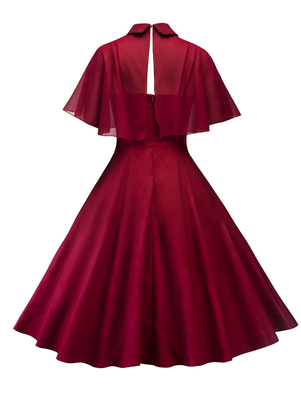 1950s Cape Patchwork Swing Dress - Image 2