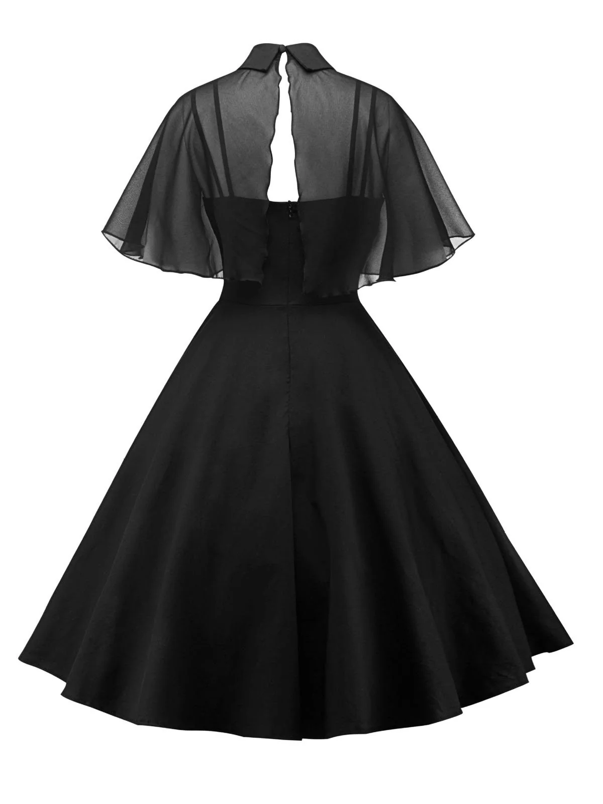 1950s Cape Patchwork Swing Dress - Image 4