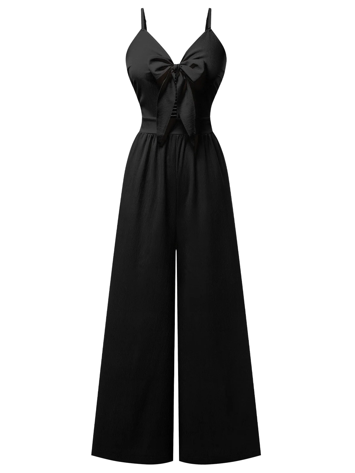 1950s Chest Bow Spaghetti Strap Jumpsuit - Image 5