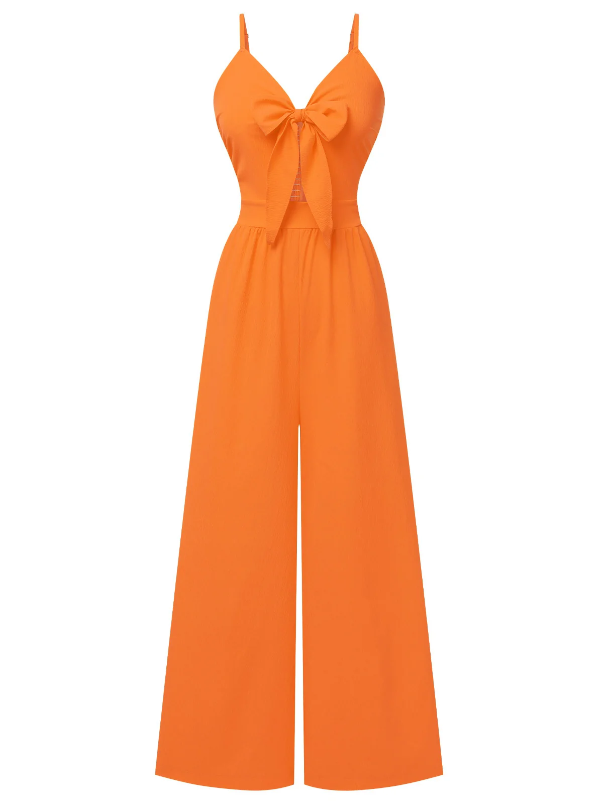1950s Chest Bow Spaghetti Strap Jumpsuit - Image 9
