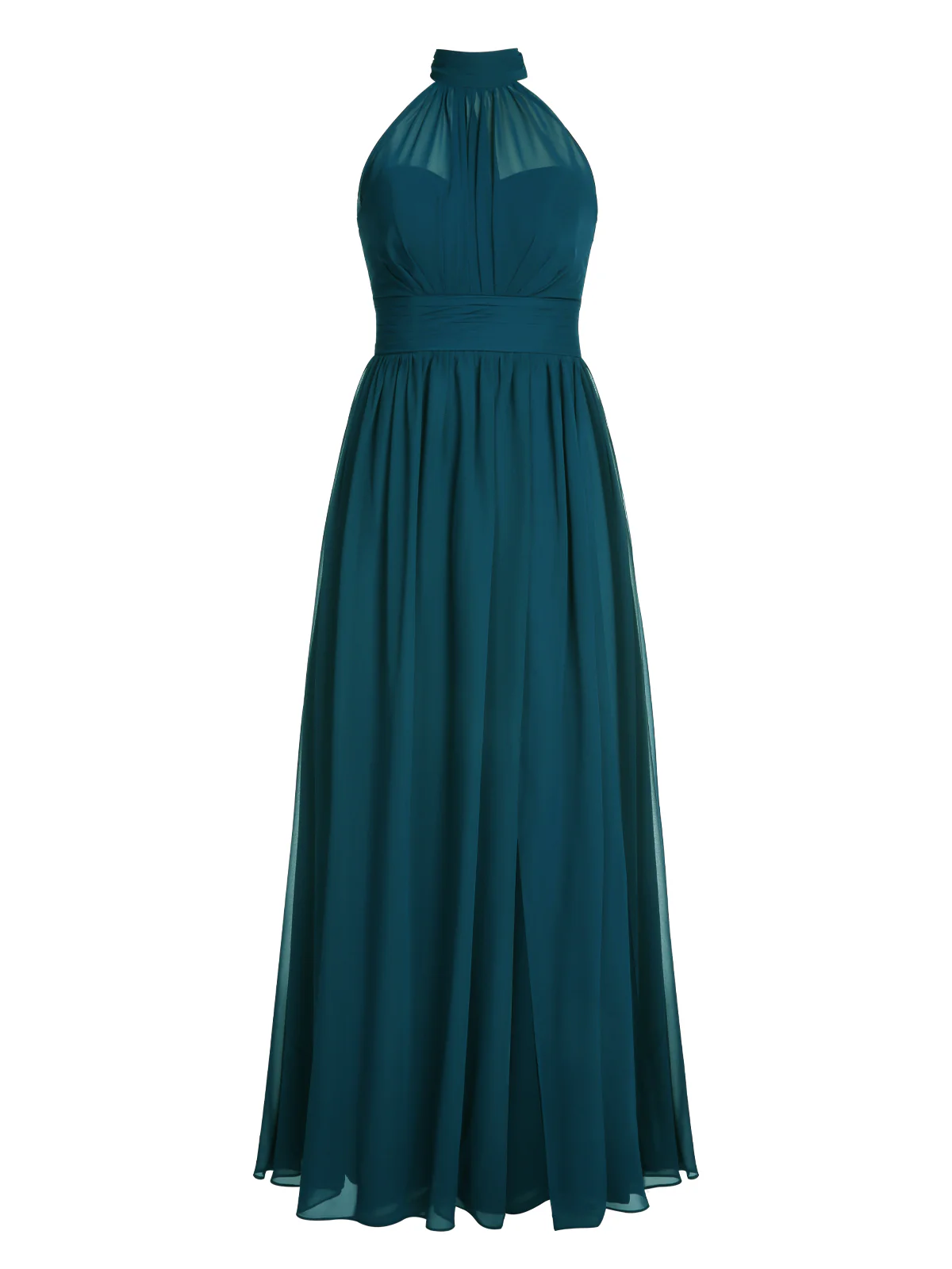 1950s Chiffon Sleeveless Solid Vintage Dress - Image 11