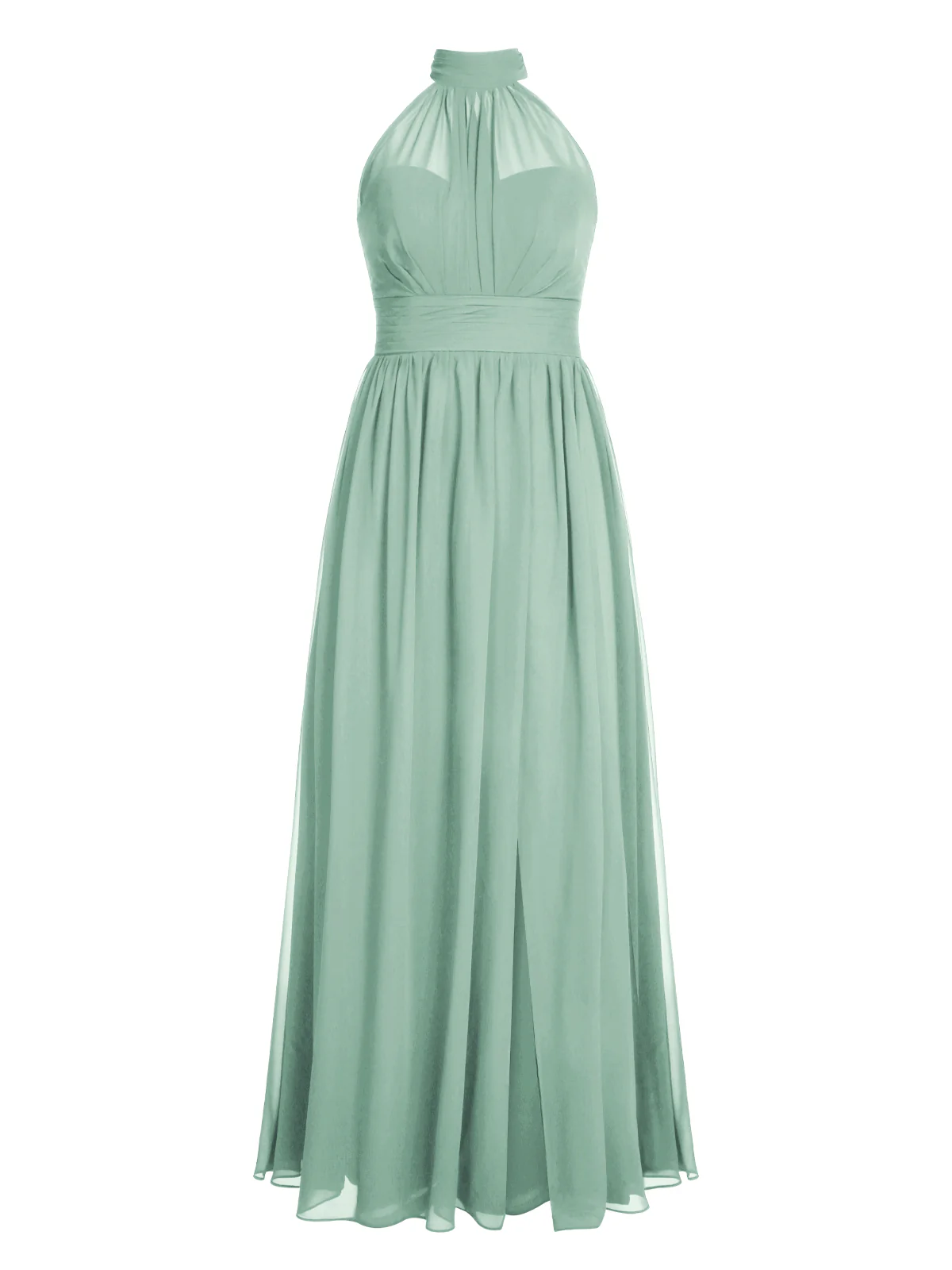 1950s Chiffon Sleeveless Solid Vintage Dress - Image 15