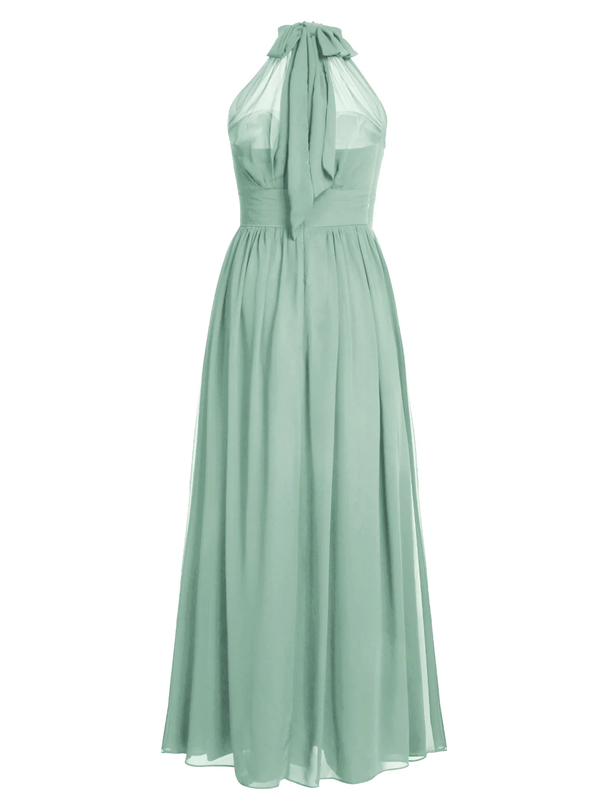 1950s Chiffon Sleeveless Solid Vintage Dress - Image 16