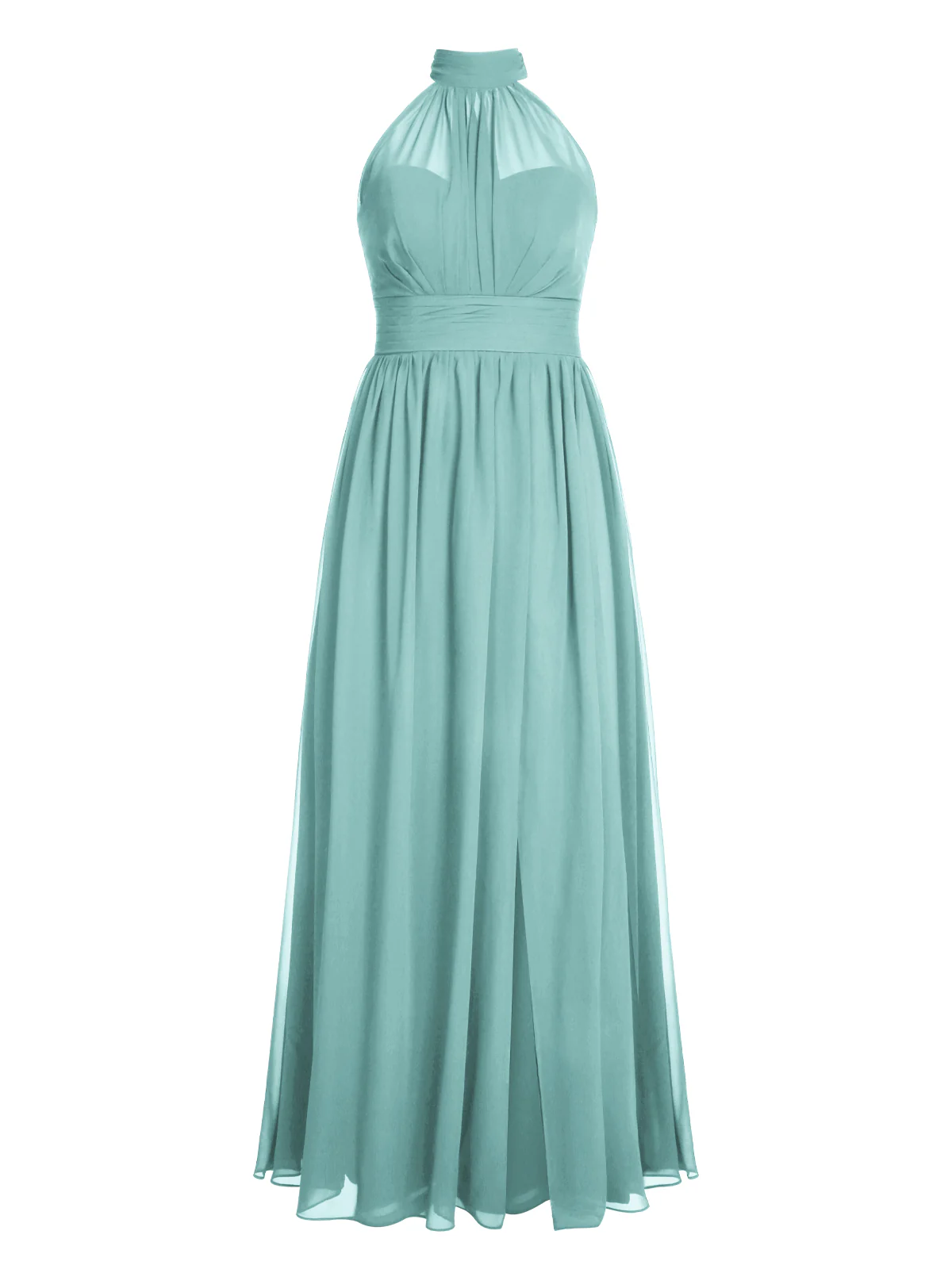 1950s Chiffon Sleeveless Solid Vintage Dress - Image 17