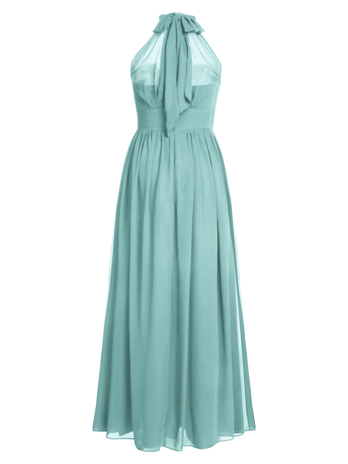1950s Chiffon Sleeveless Solid Vintage Dress - Image 18