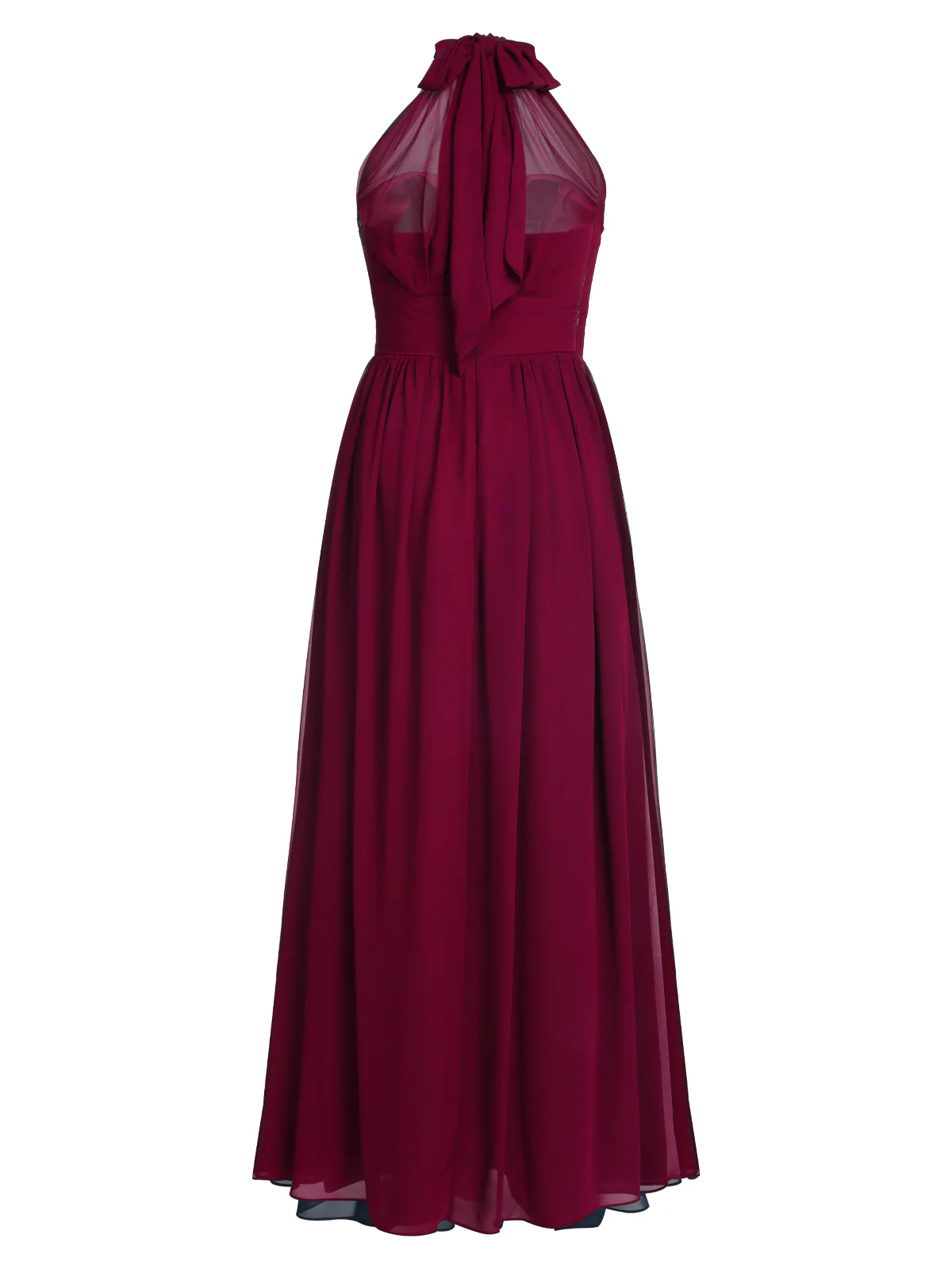 1950s Chiffon Sleeveless Solid Vintage Dress - Image 2