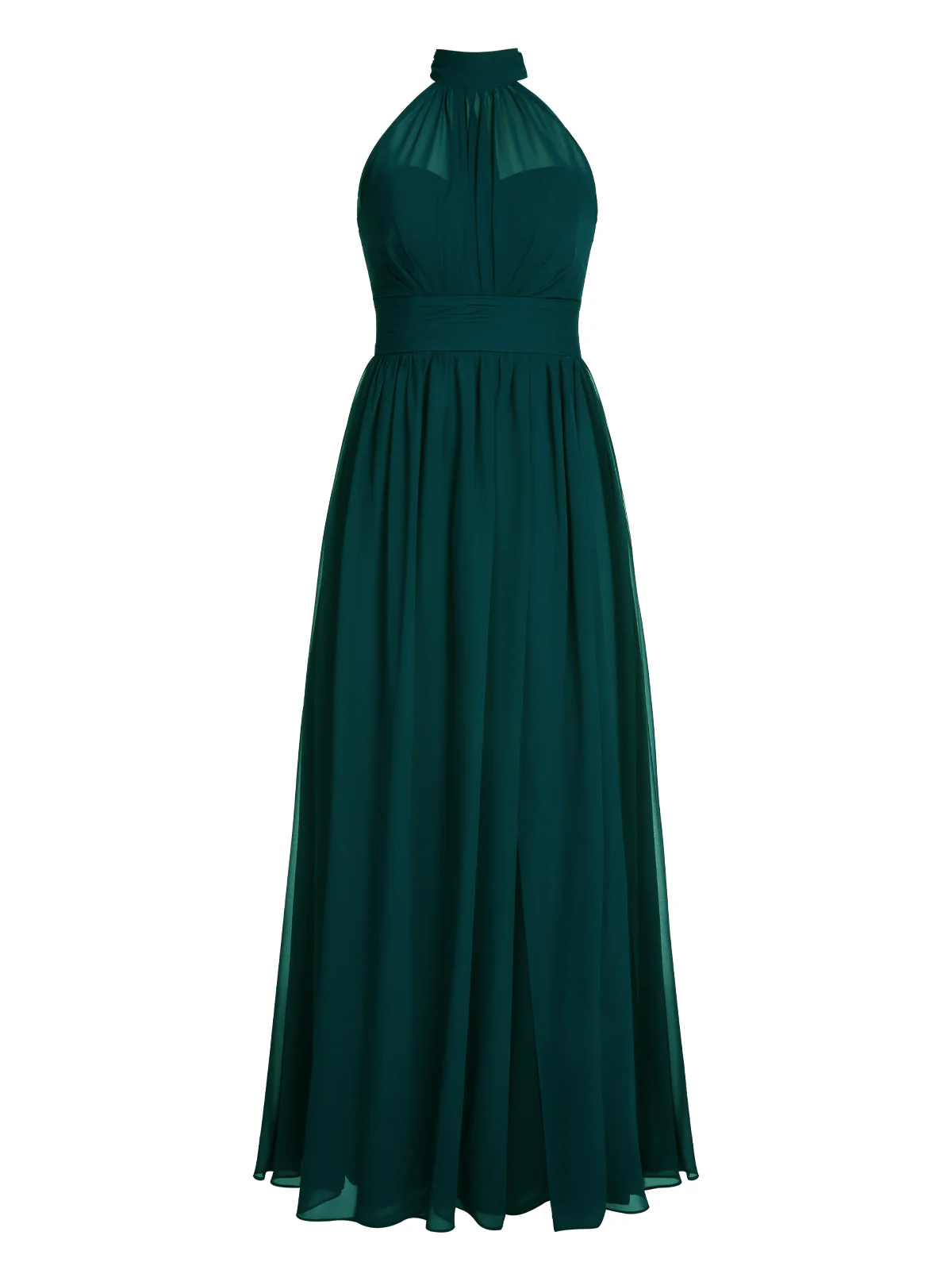 1950s Chiffon Sleeveless Solid Vintage Dress - Image 21