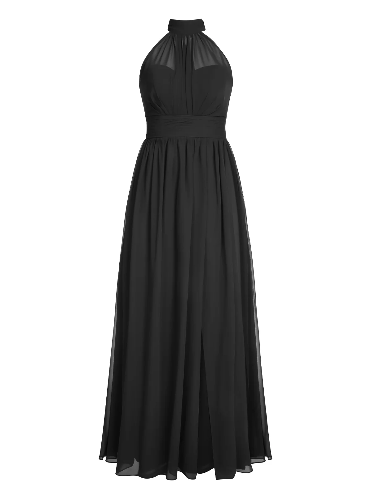 1950s Chiffon Sleeveless Solid Vintage Dress - Image 25