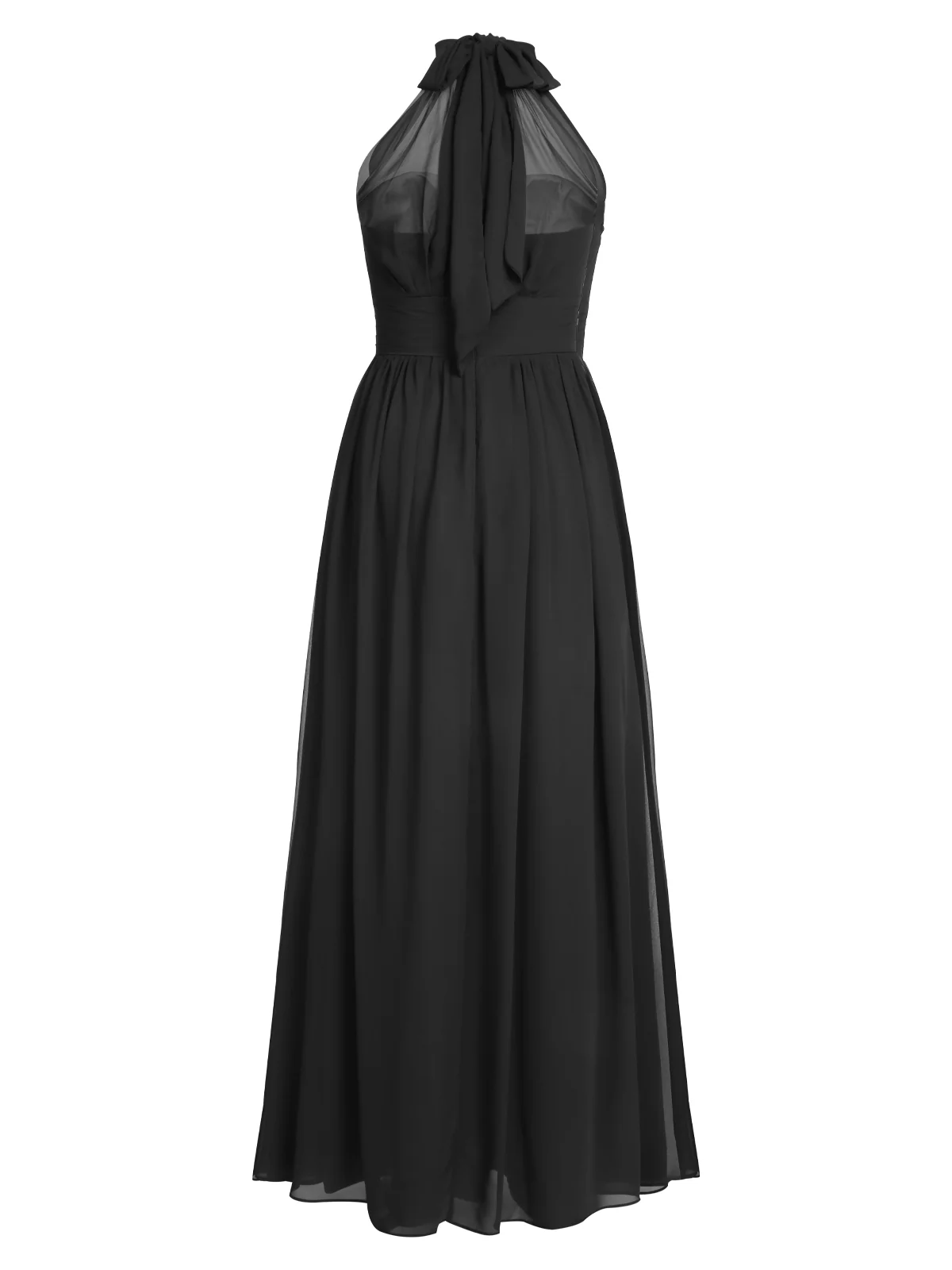 1950s Chiffon Sleeveless Solid Vintage Dress - Image 26