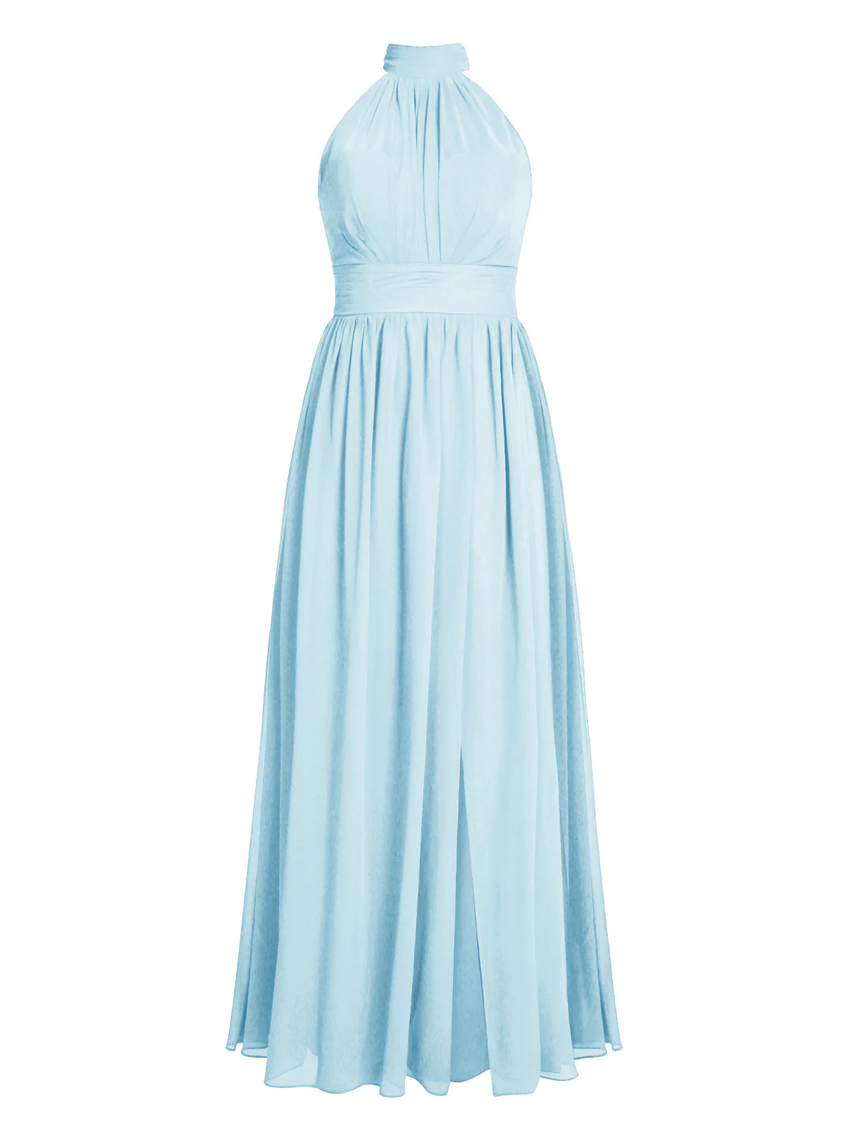 1950s Chiffon Sleeveless Solid Vintage Dress - Image 3