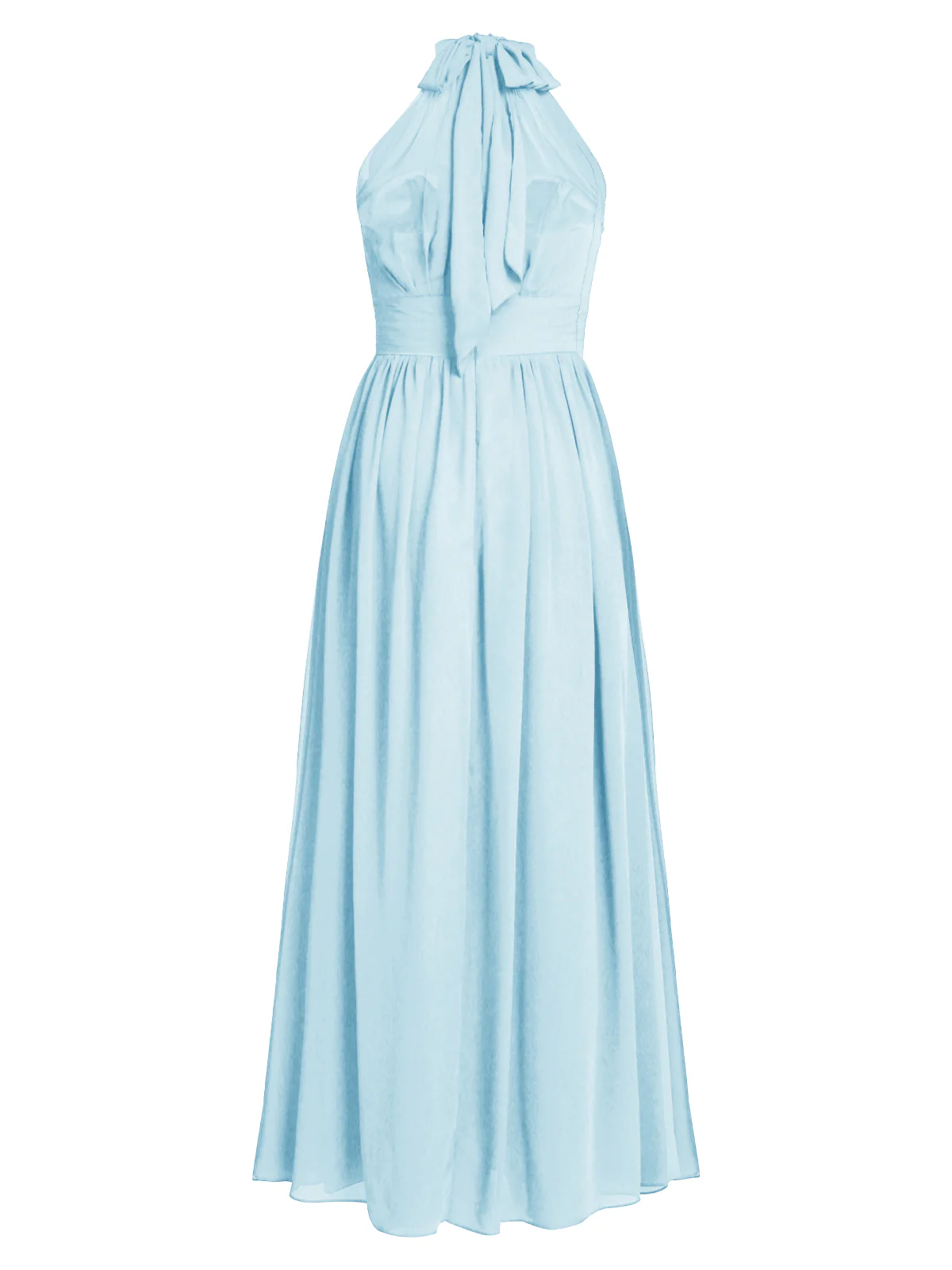 1950s Chiffon Sleeveless Solid Vintage Dress - Image 4