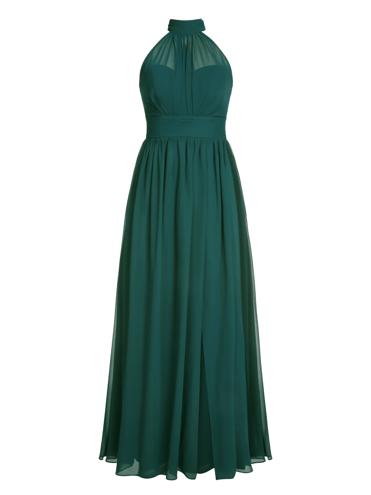 1950s Chiffon Sleeveless Solid Vintage Dress - Image 5