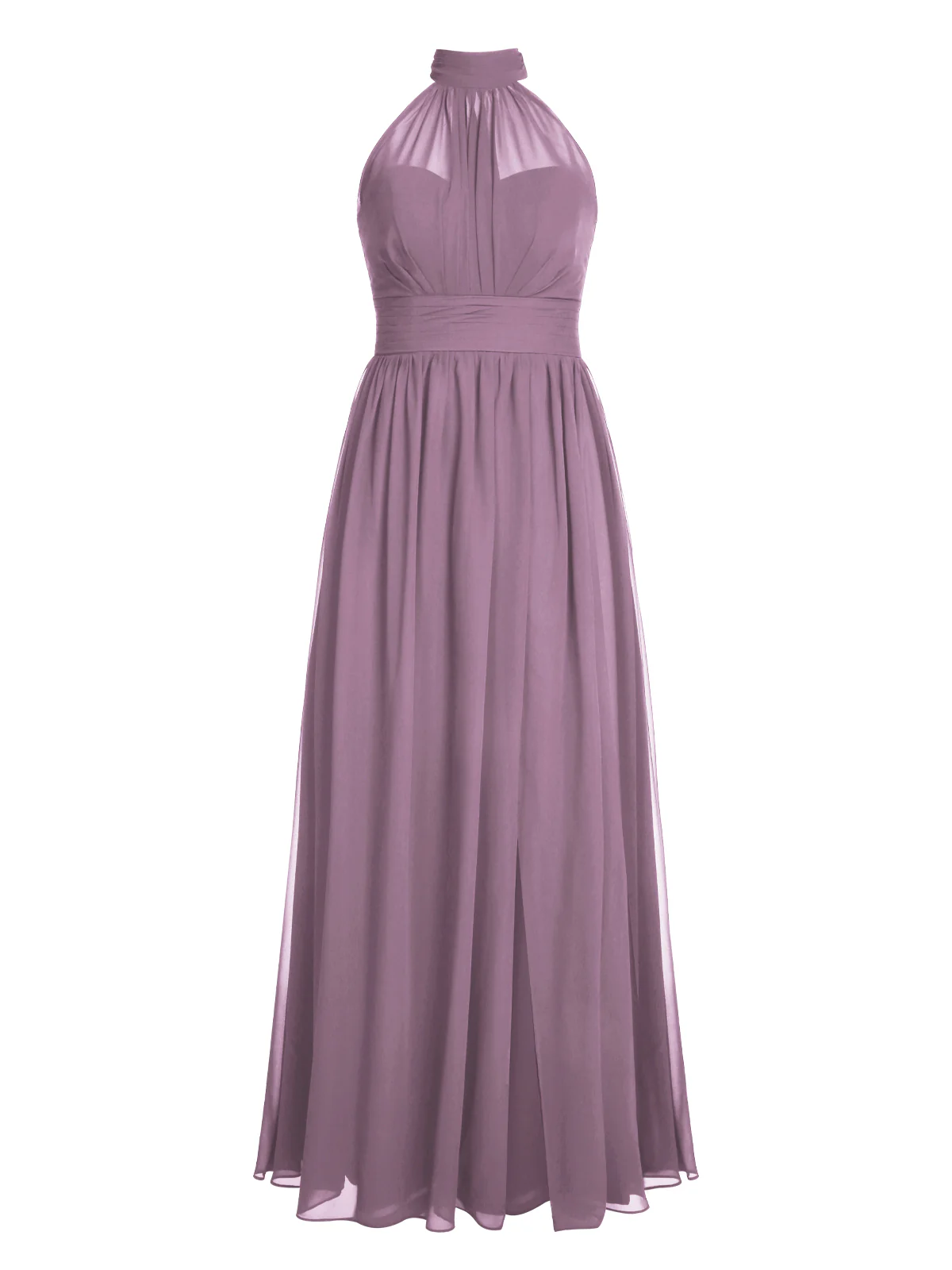 1950s Chiffon Sleeveless Solid Vintage Dress - Image 7