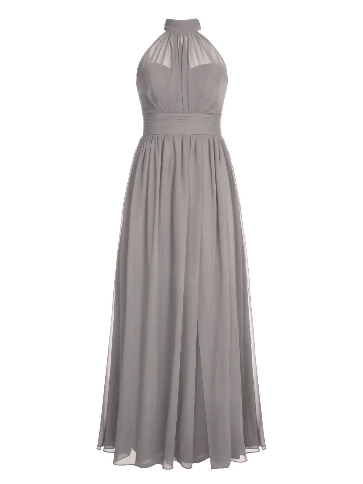 1950s Chiffon Sleeveless Solid Vintage Dress - Image 9