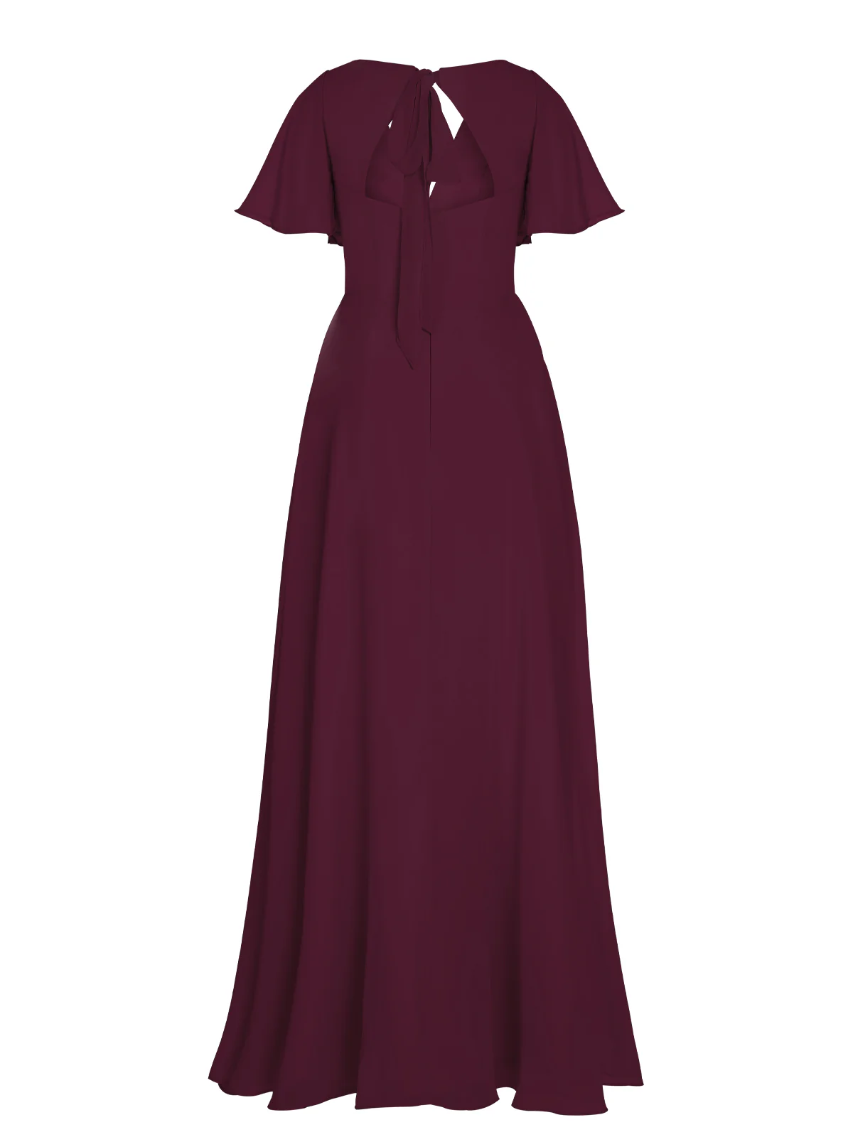 1950s Chiffon V-Neck Solid Vintage Dress - Image 14
