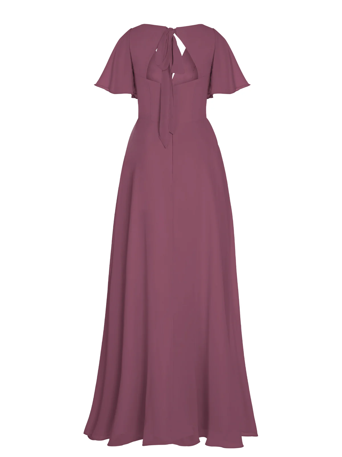 1950s Chiffon V-Neck Solid Vintage Dress - Image 20