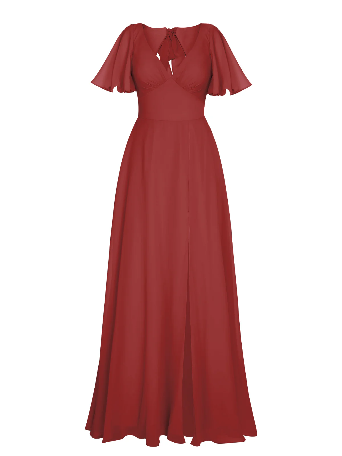 1950s Chiffon V-Neck Solid Vintage Dress - Image 23