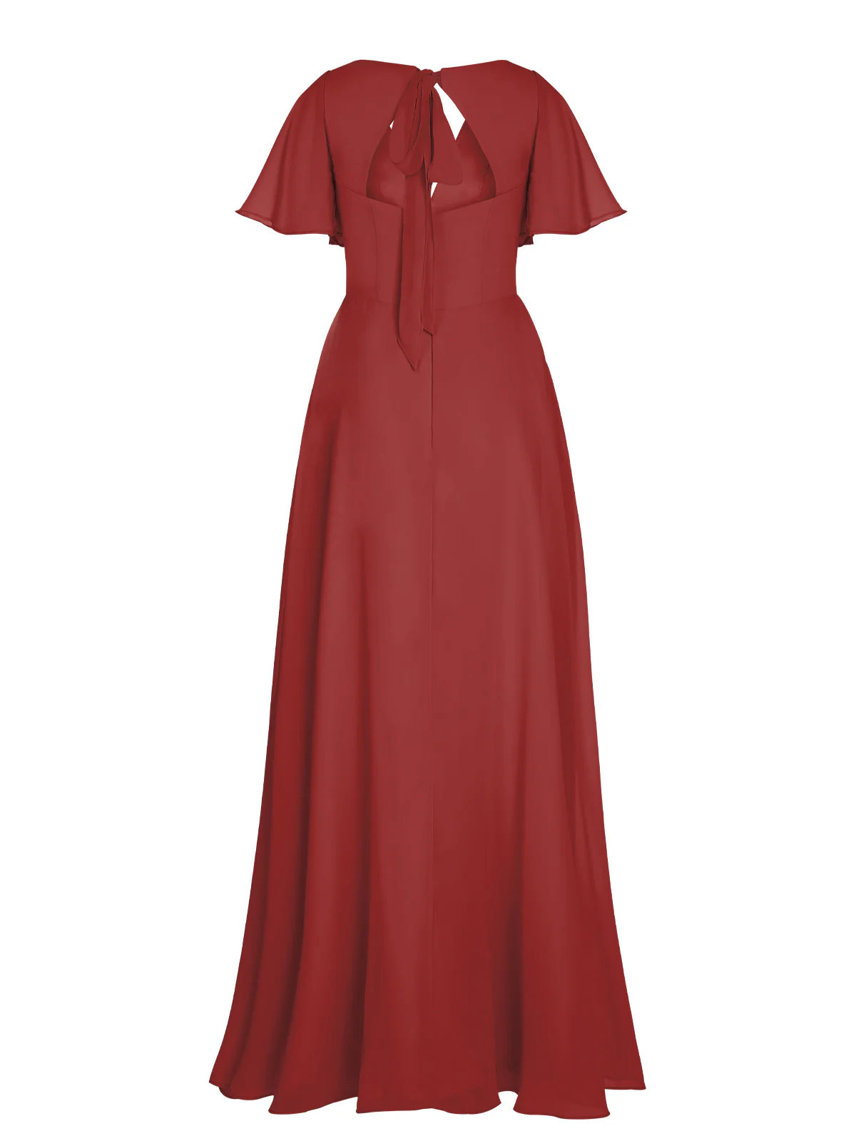 1950s Chiffon V-Neck Solid Vintage Dress - Image 24