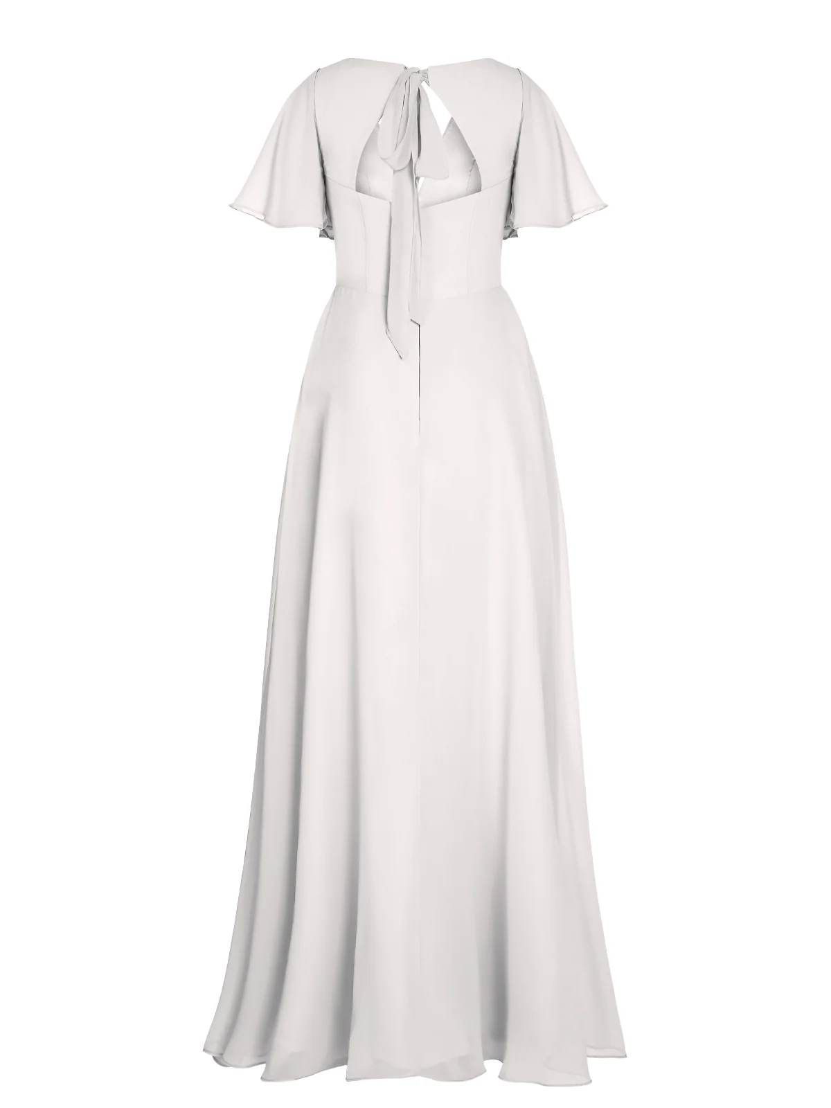1950s Chiffon V-Neck Solid Vintage Dress - Image 30