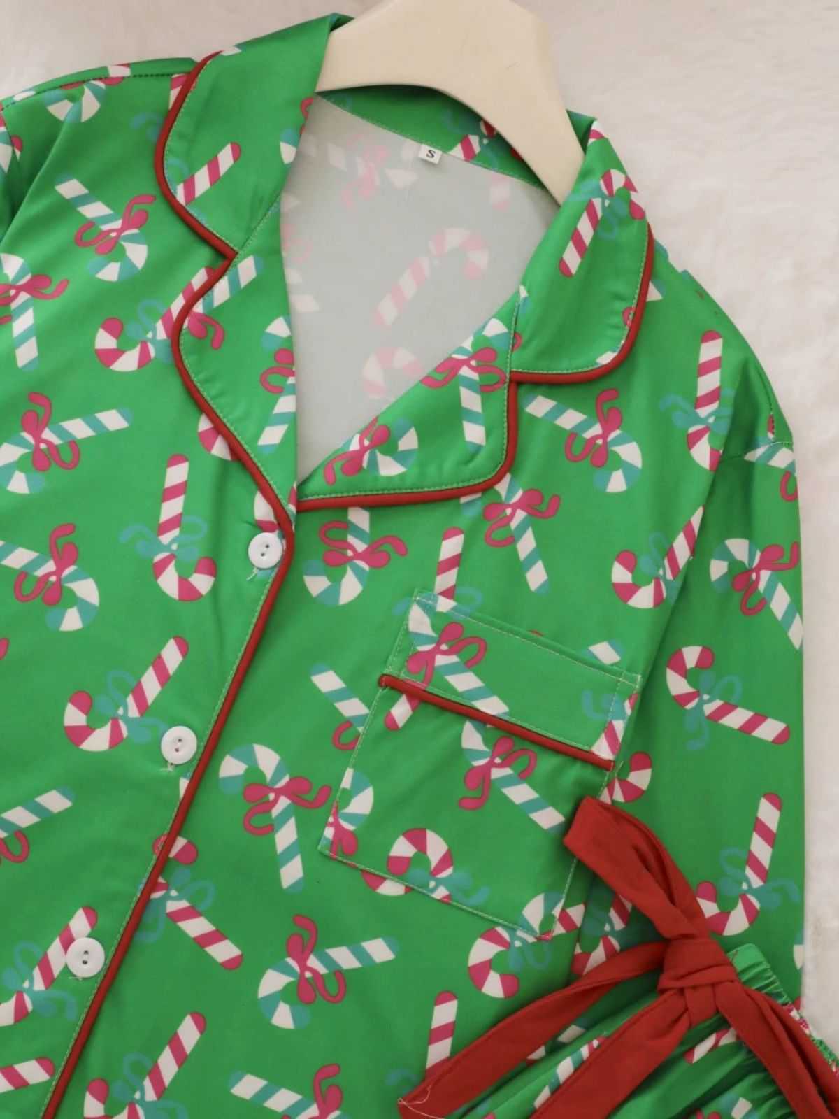 1950s Christmas Candy Cane Pajama Set - Image 6