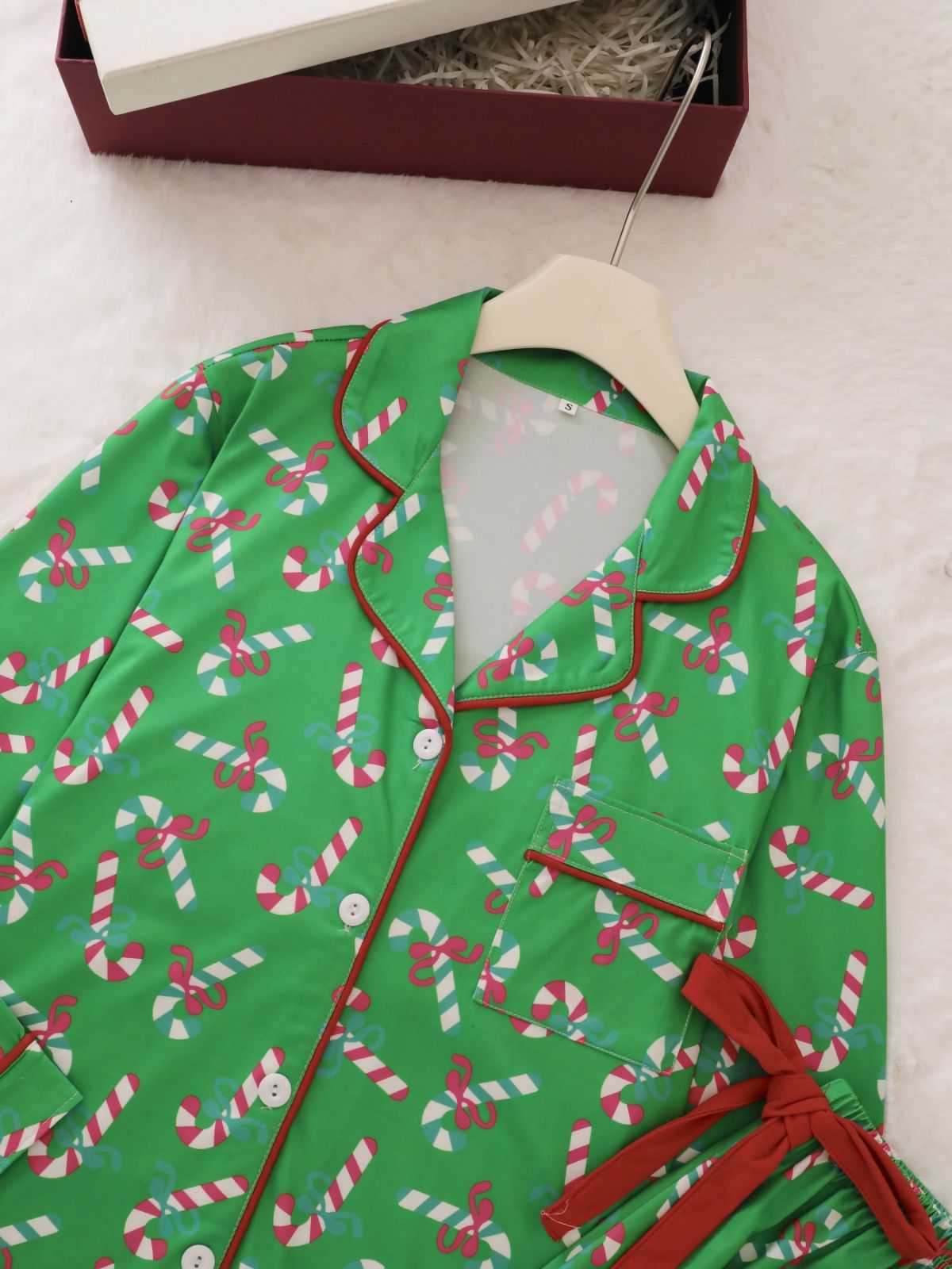 1950s Christmas Candy Cane Pajama Set - Image 7