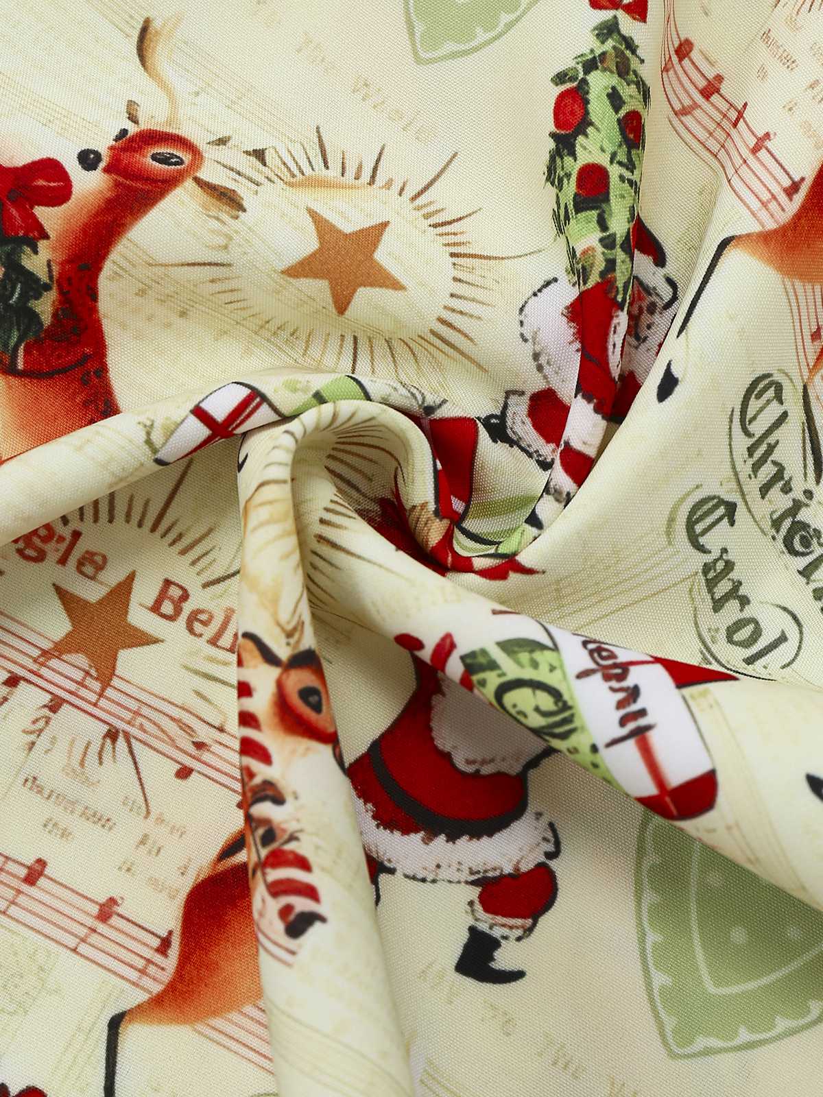 1950s Christmas Candy Cane Santa Bow Strapless Dress - Image 6