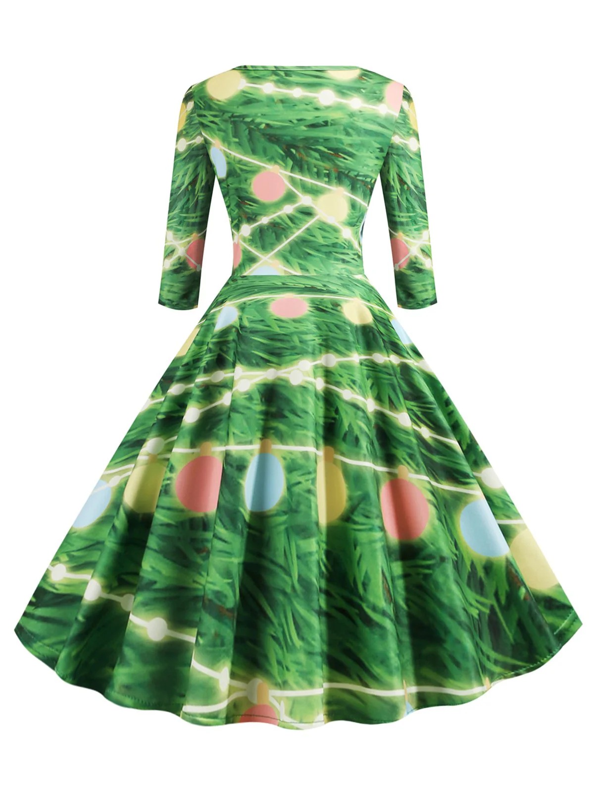 1950s Christmas Crew Neck Half Sleeve Dress - Image 6