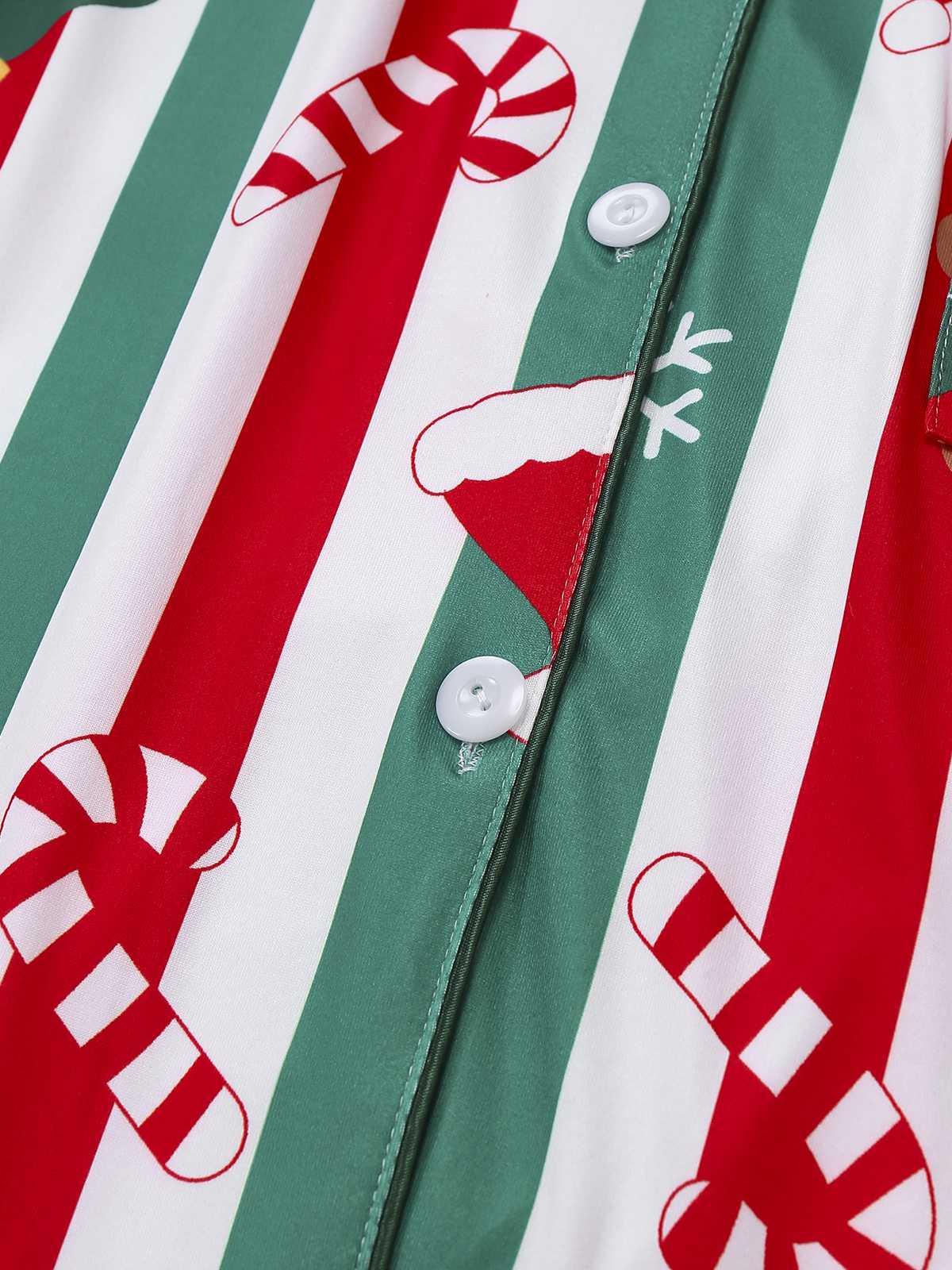 1950s Christmas Gingerbread Candy Cane Pajama Set - Image 4