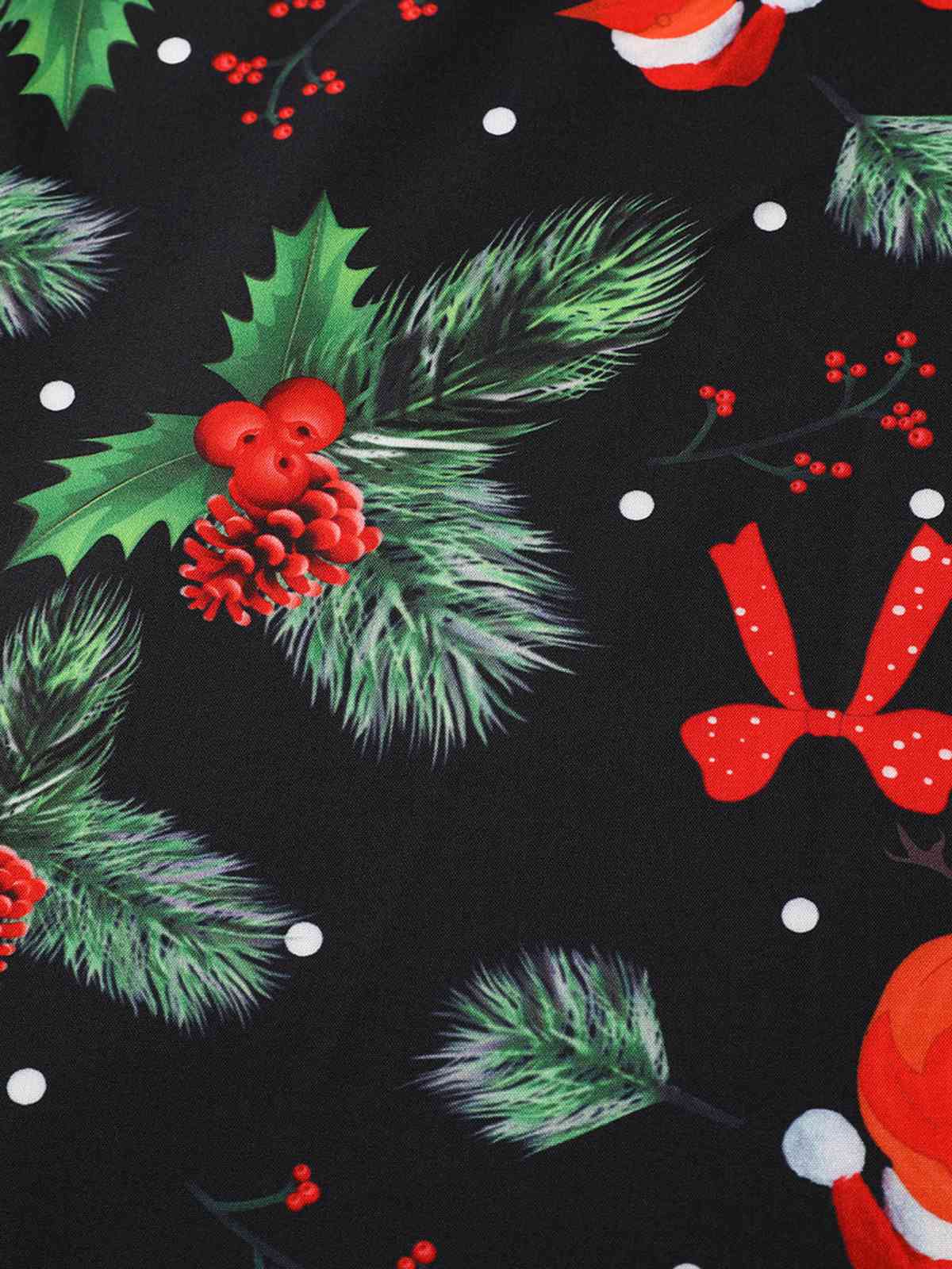 1950s Christmas Halter Belted Swing Dress - Image 11