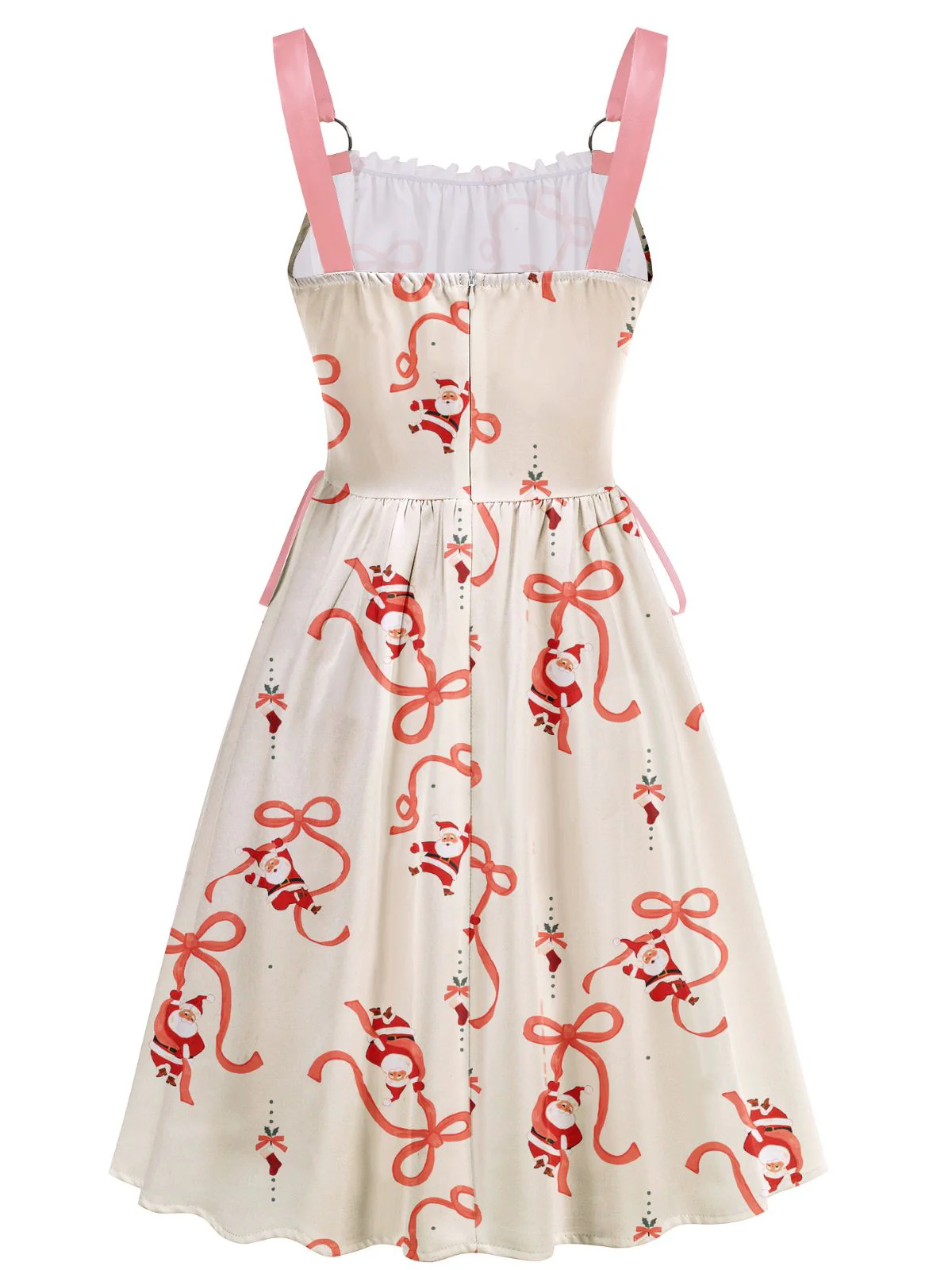 1950s Christmas Ornament Lace-Up Dress - Image 2
