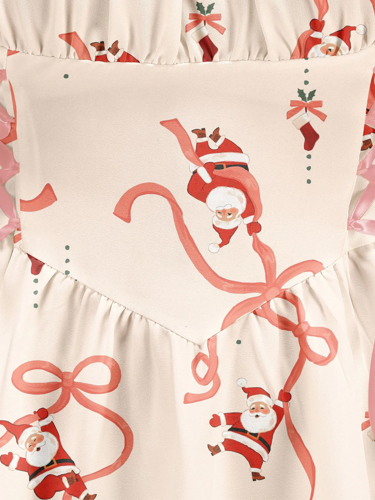1950s Christmas Ornament Lace-Up Dress - Image 3